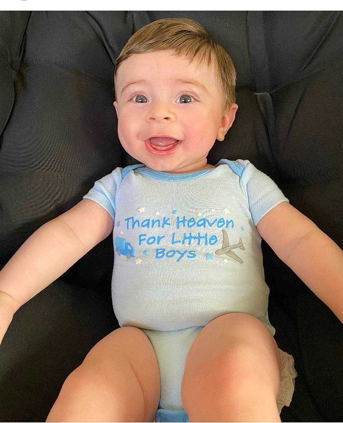 Chris joined the competition — help win amazing prizes! baby, baby_toddler_clothing, cheek, comfort, elbow, electric_blue, face, finger, happy, human_leg, iris, knee, leg, person, product, skin, sleeve, smile, thigh, thumb