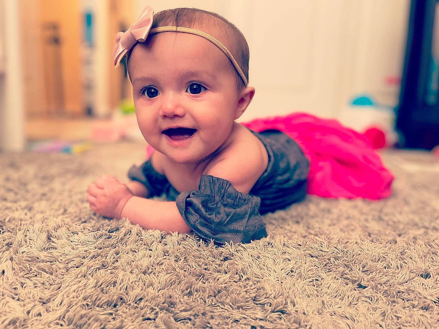 Kenslie joined the competition — help win amazing prizes! baby, baby_toddler_clothing, cap, child, crawling, fashion_accessory, flash_photography, flooring, fun, grass, happy, human_body, people_in_nature, person, sand, sitting, skin, smile, soil, toddler