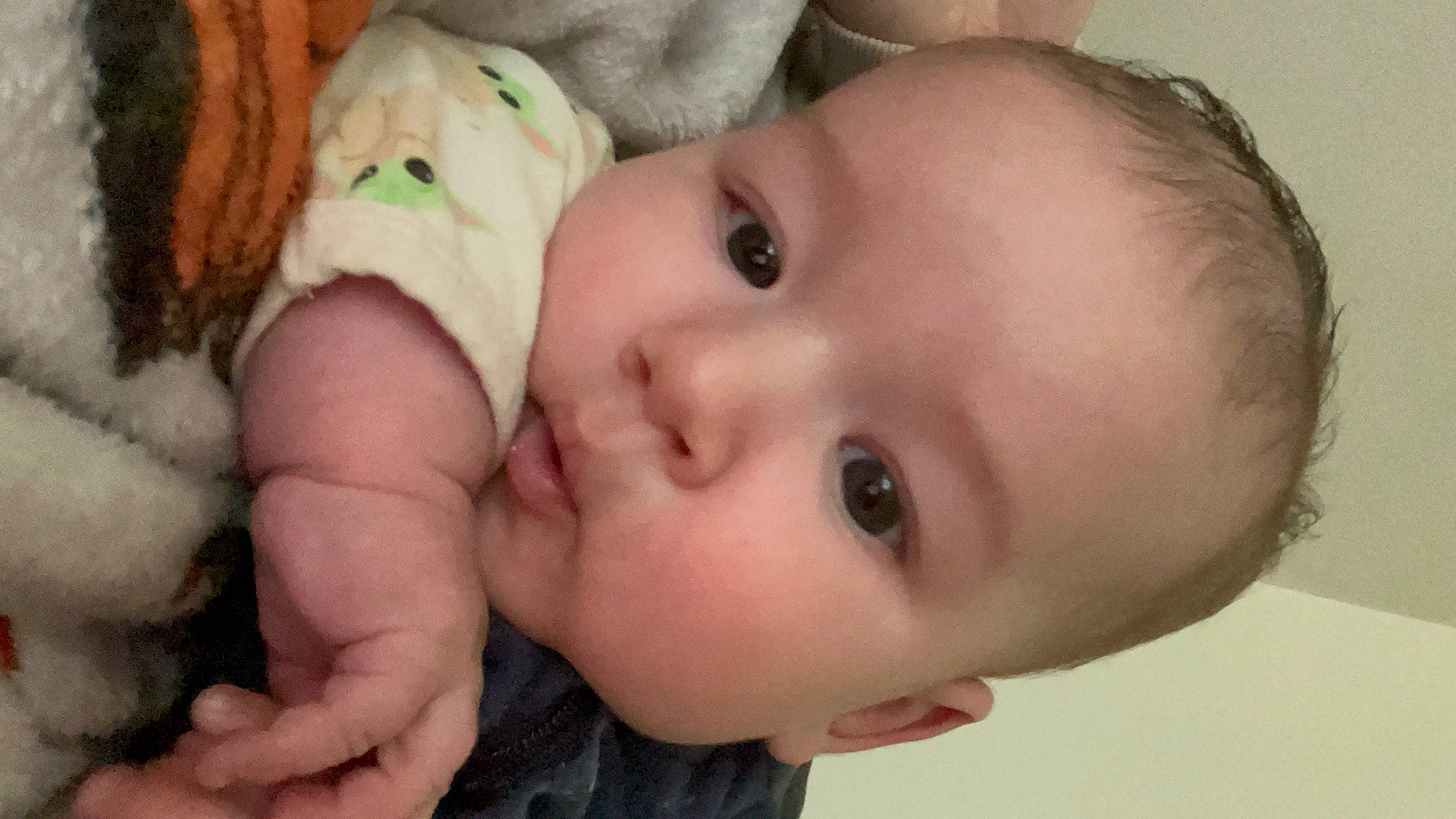 Colton joined the competition — help win amazing prizes! baby, baby_toddler_clothing, cheek, chin, ear, eyebrow, eyelash, face, finger, forehead, gesture, hand, happy, human_body, iris, lip, mouth, nose, person, skin