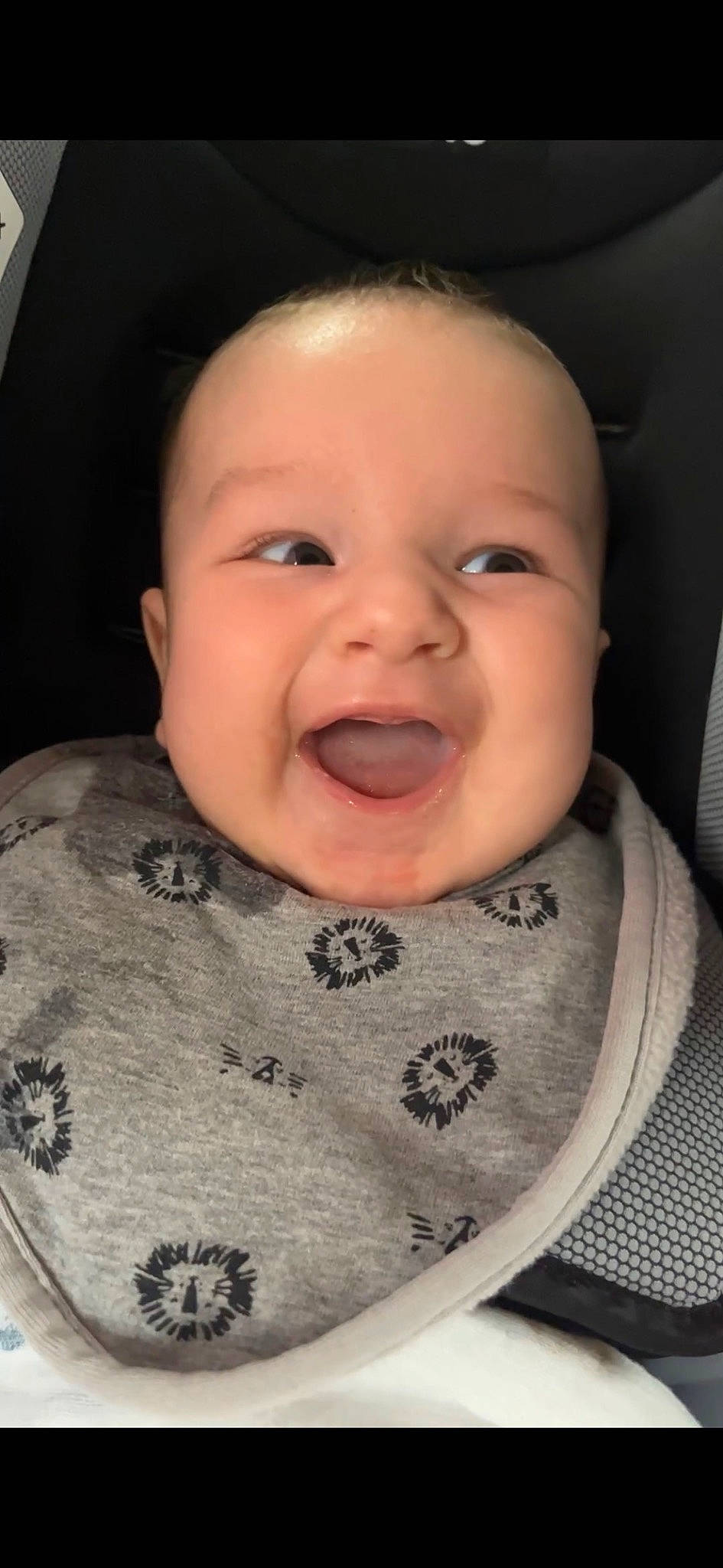 Colton is registered to the contest to win money with this photo: baby, baby_toddler_clothing, cheek, chin, collar, eyebrow, forehead, happy, human_body, iris, lip, neck, nose, person, skin, sleeve, smile, t_shirt, toddler, tongue