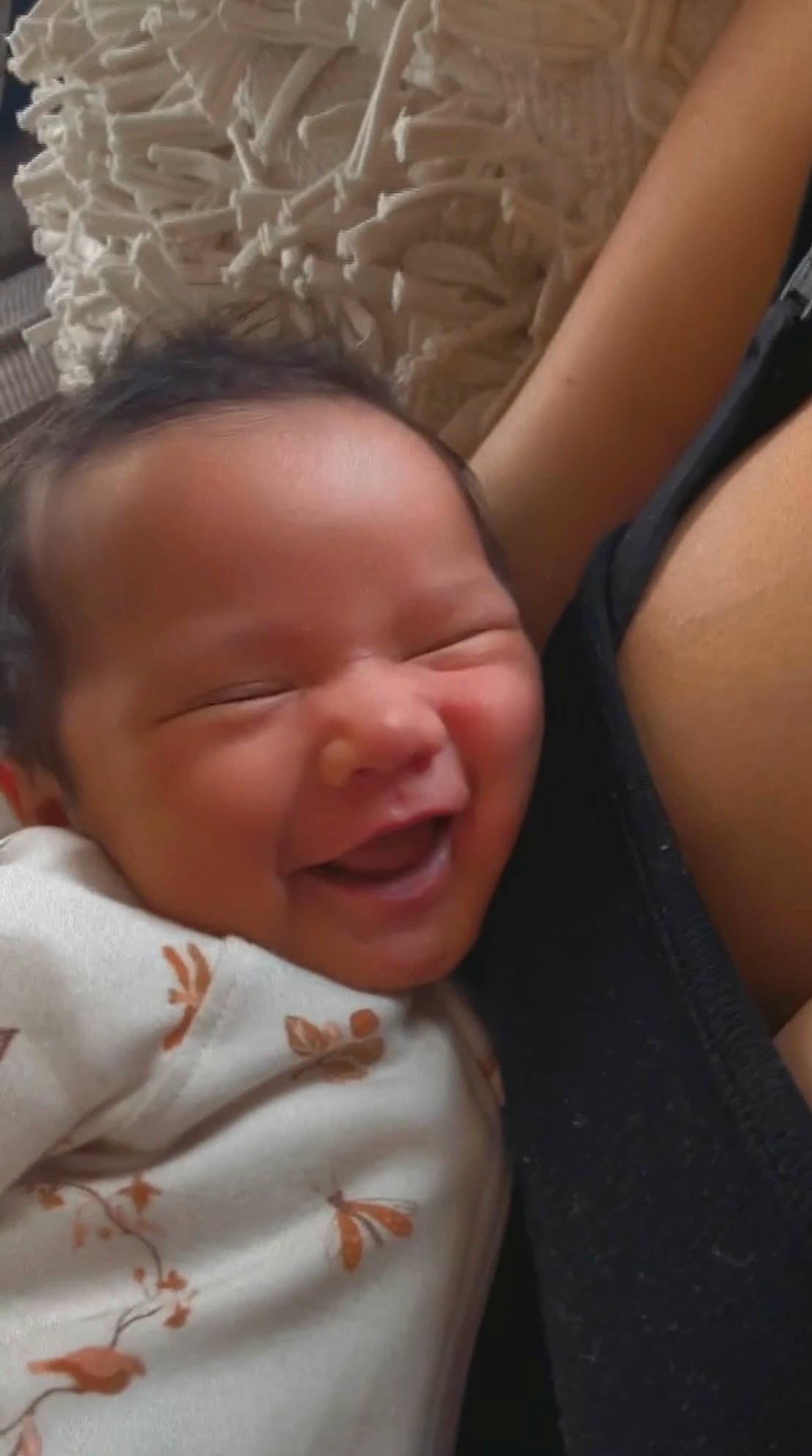 Zamyiah is registered to the contest to win money with this photo: baby, cheek, chest, child, chin, close_up, comfort, eyelash, face, facial_expression, flesh, happy, head, lip, mouth, nose, person, skin, smile, thumb