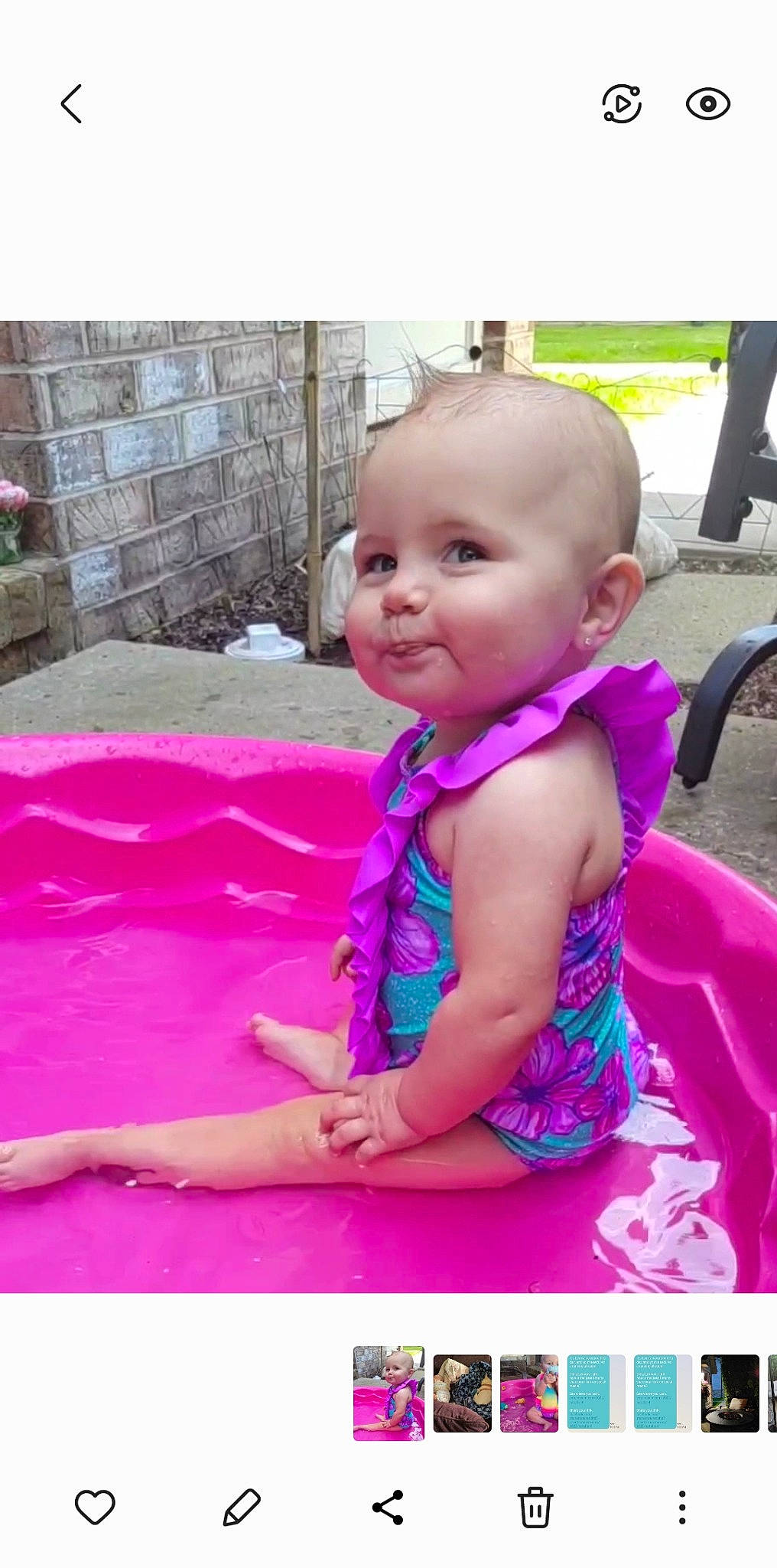 Gemma joined the competition — help win amazing prizes! baby, baby_toddler_clothing, beauty, child, fun, grass, happy, leisure, magenta, person, photograph, pink, product, purple, recreation, rectangle, sitting, smile, snapshot, toddler