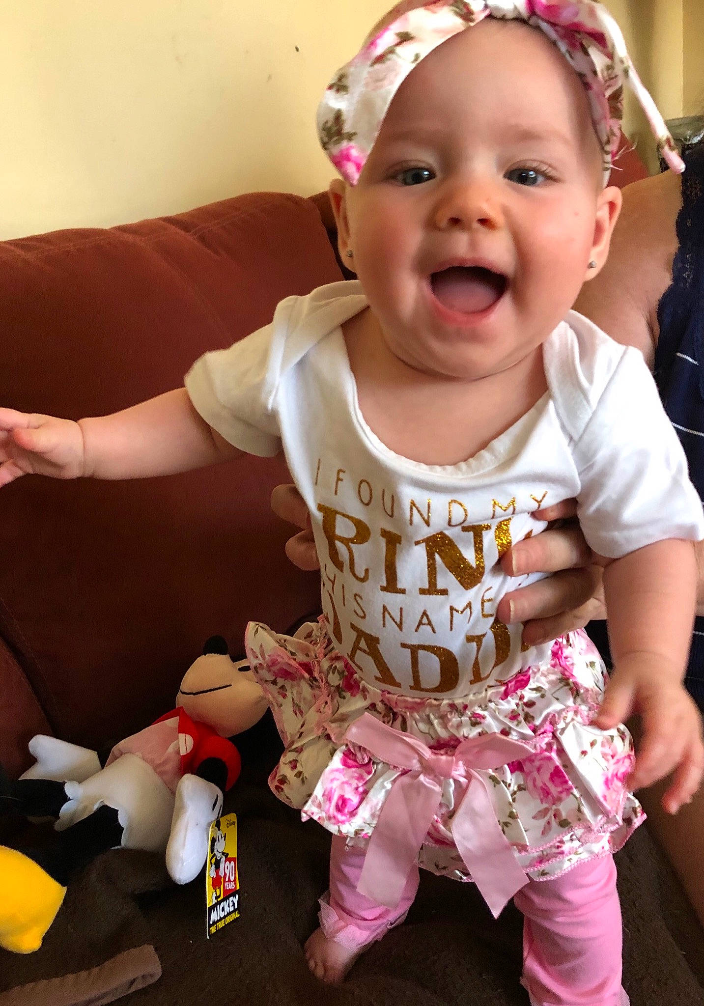 Val joined the competition — help win amazing prizes! baby, baby_products, baby_toddler_clothing, cheek, child, daughter, facial_expression, fashion_accessory, fun, hair_accessory, happy, headband, headgear, person, pink, play, skin, smile, toddler