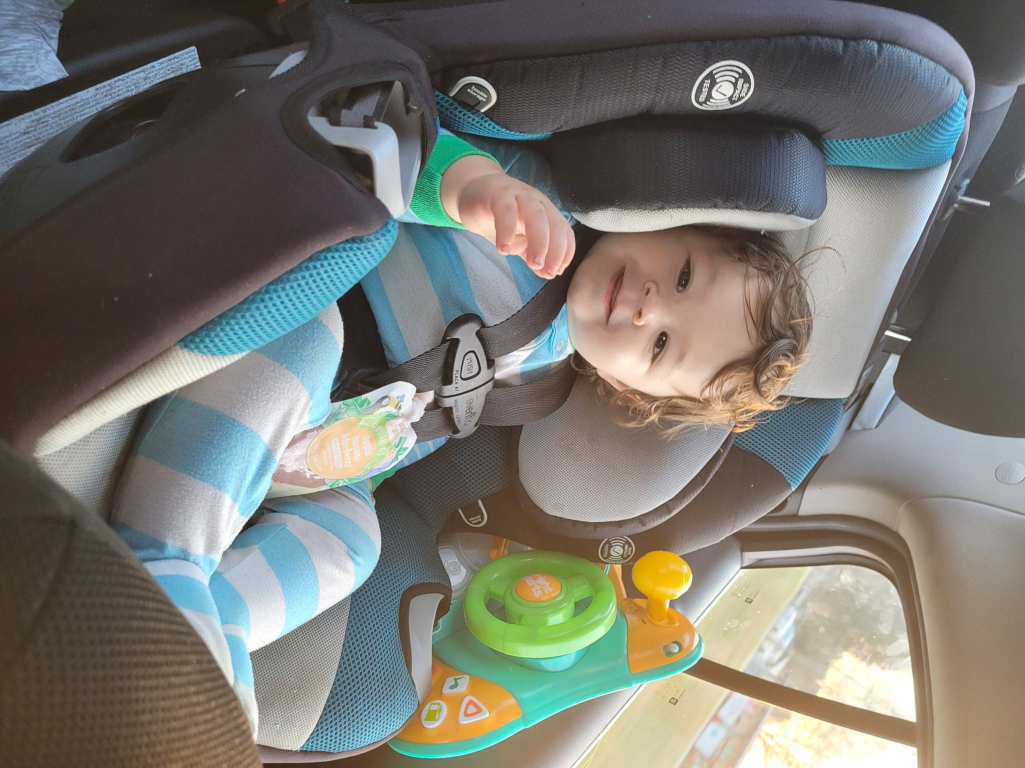 Hayden joined the competition — help win amazing prizes! auto_part, automotive_design, automotive_exterior, baby, baby_carriage, car, car_seat, car_seat_cover, child, comfort, family_car, head_restraint, joy, motor_vehicle, person, personal_luxury_car, seat_belt, steering_part, toddler, vehicle