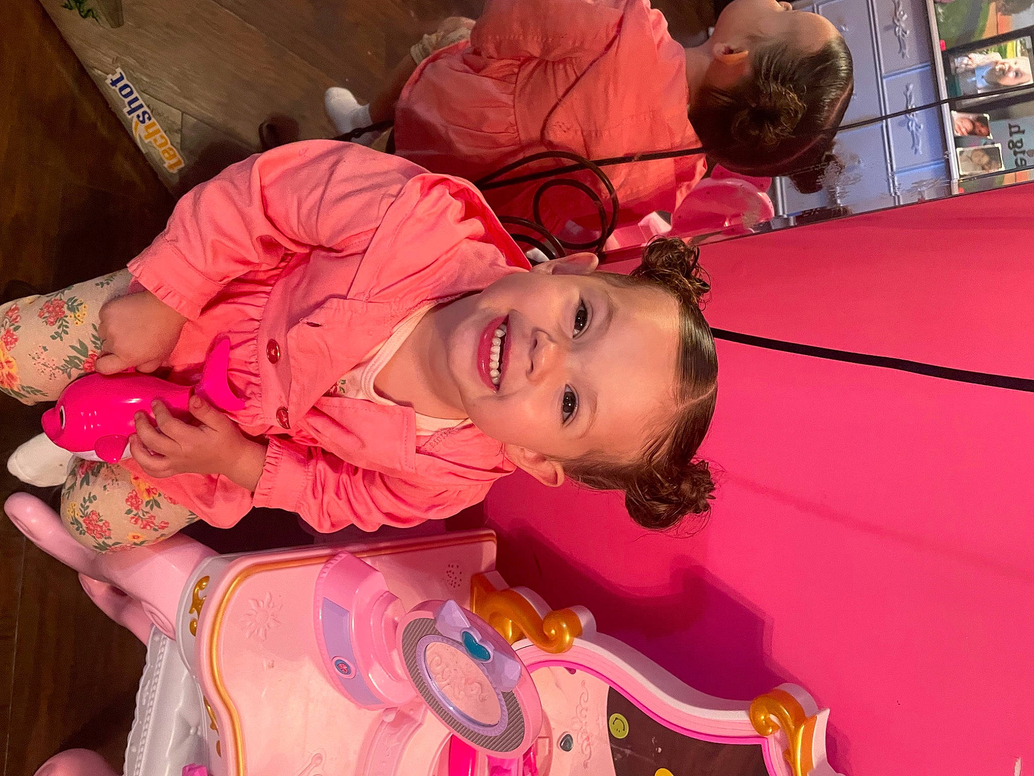 Amaryllis joined the competition — help win amazing prizes! child, entertainment, event, facial_expression, flesh, fun, happy, human_body, joy, leisure, magenta, makeover, mouth, orange, party, peach, person, pink, skin, smile