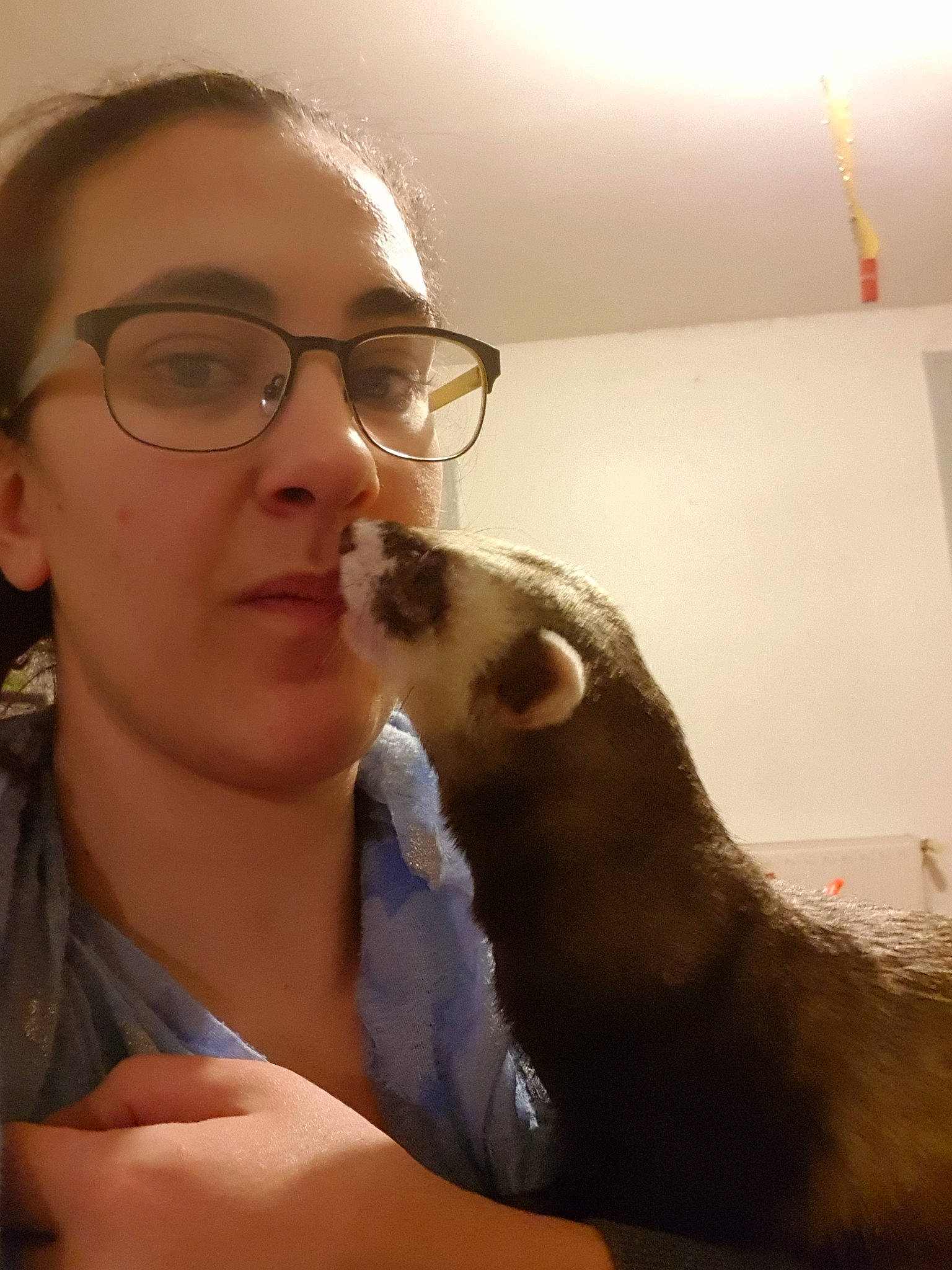 Netflix participe au concours pour gagner de l'argent avec cette photo : cat, ear, eyewear, facial_hair, fur, girl, glasses, nose, person, selfie, skin, snout, vision_care, whiskers