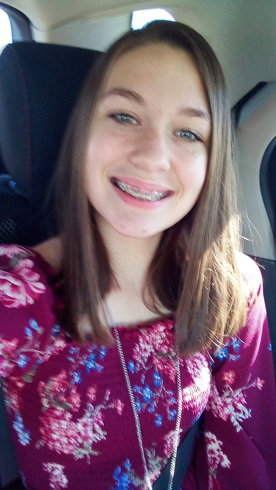 Kaylin is registered to the contest to win money with this photo: automotive_design, black_hair, cool, eyelash, face, finger, fun, hair, happy, jaw, joy, layered_hair, lip, lipstick, magenta, mouth, person, pink, skin, sleeve