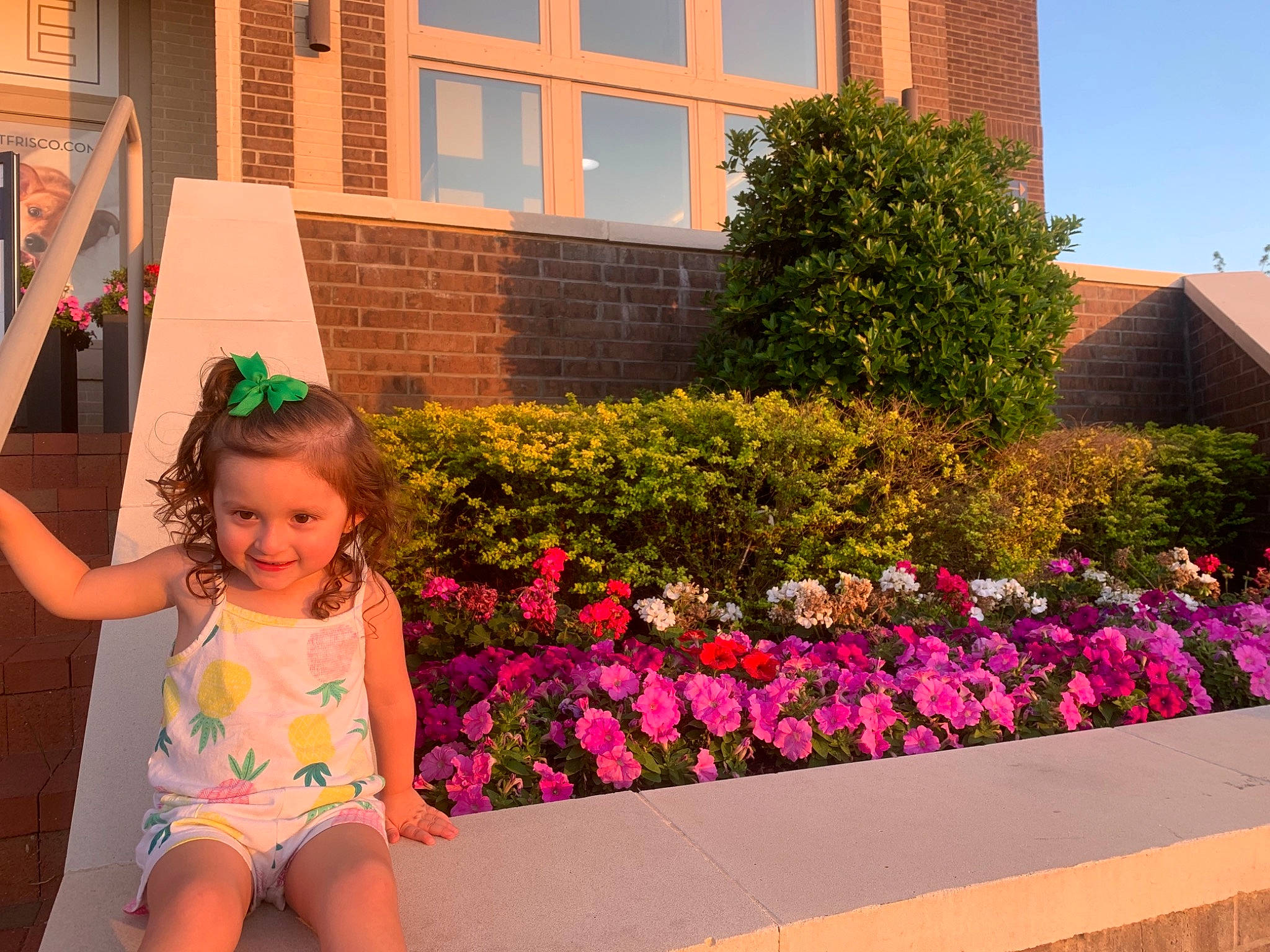 Analee Snow is registered to the contest to win money with this photo: building, flower, grass, green, happy, house, joy, landscape, leaf, leisure, magenta, orange, person, petal, photograph, pink, plant, red, summer, sunglasses