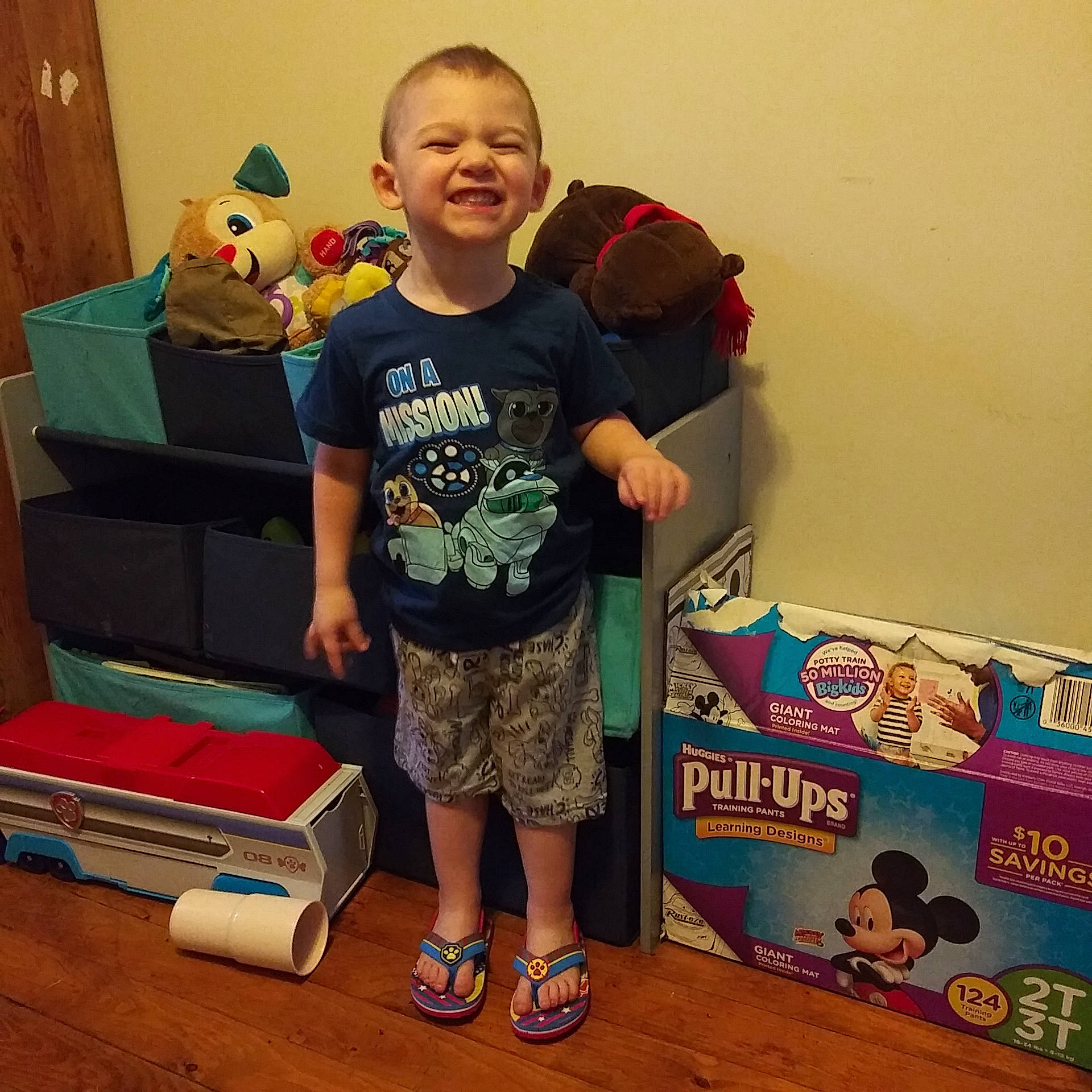 Joshua joined the competition — help win amazing prizes! arm, child, fun, joy, person, play, room, standing, t_shirt, toddler, toy, world