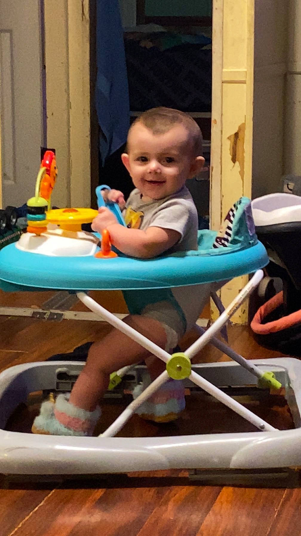 Zoe joined the competition — help win amazing prizes! baby, baby_products, boats_and_boating_equipment_and_supplies, chair, child, fun, happy, joy, leisure, person, plastic, play, recreation, shorts, sitting, smile, t_shirt, tire, toddler, vacation