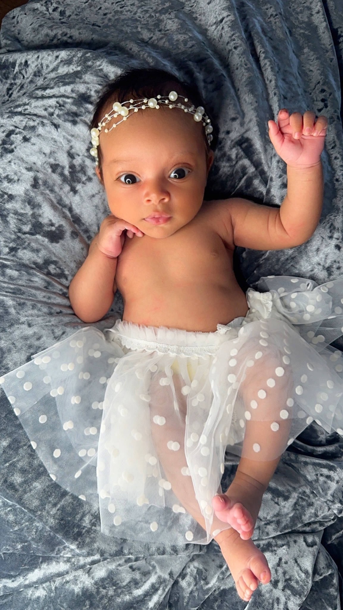 Myla joined the competition — help win amazing prizes! abdomen, baby, baby_toddler_clothing, beauty, bridal_accessory, child, dress, fashion, flash_photography, happy, headgear, headpiece, headwear, human, iris, people, person, pink, skin, textile