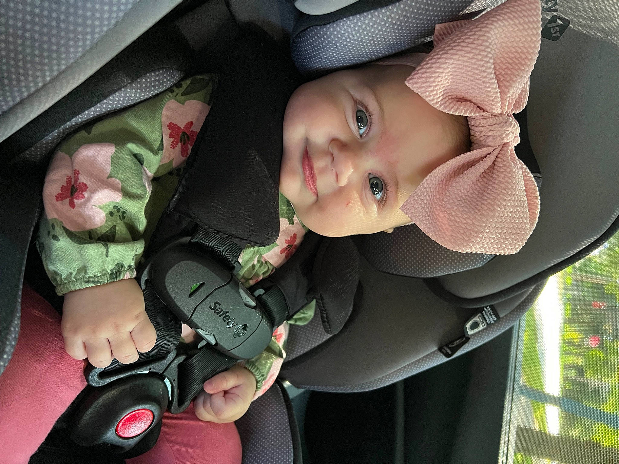 Valentina joined the competition — help win amazing prizes! auto_part, baby, baby_carriage, baby_in_car_seat, baby_products, baby_toddler_clothing, car_seat, child, comfort, grass, hand, hat, headwear, person, photograph, plant, product, seat_belt, smile, toddler