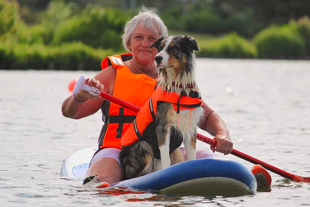 Team participe au concours pour gagner de l'argent avec cette photo : boat, boats_and_boating_equipment_and_supplies, canoe, carnivore, companion_dog, dog, dog_breed, dog_supply, lake, leisure, lifejacket, oar, outdoor_recreation, paddle, personal_protective_equipment, recreation, sporting_group, sports, water