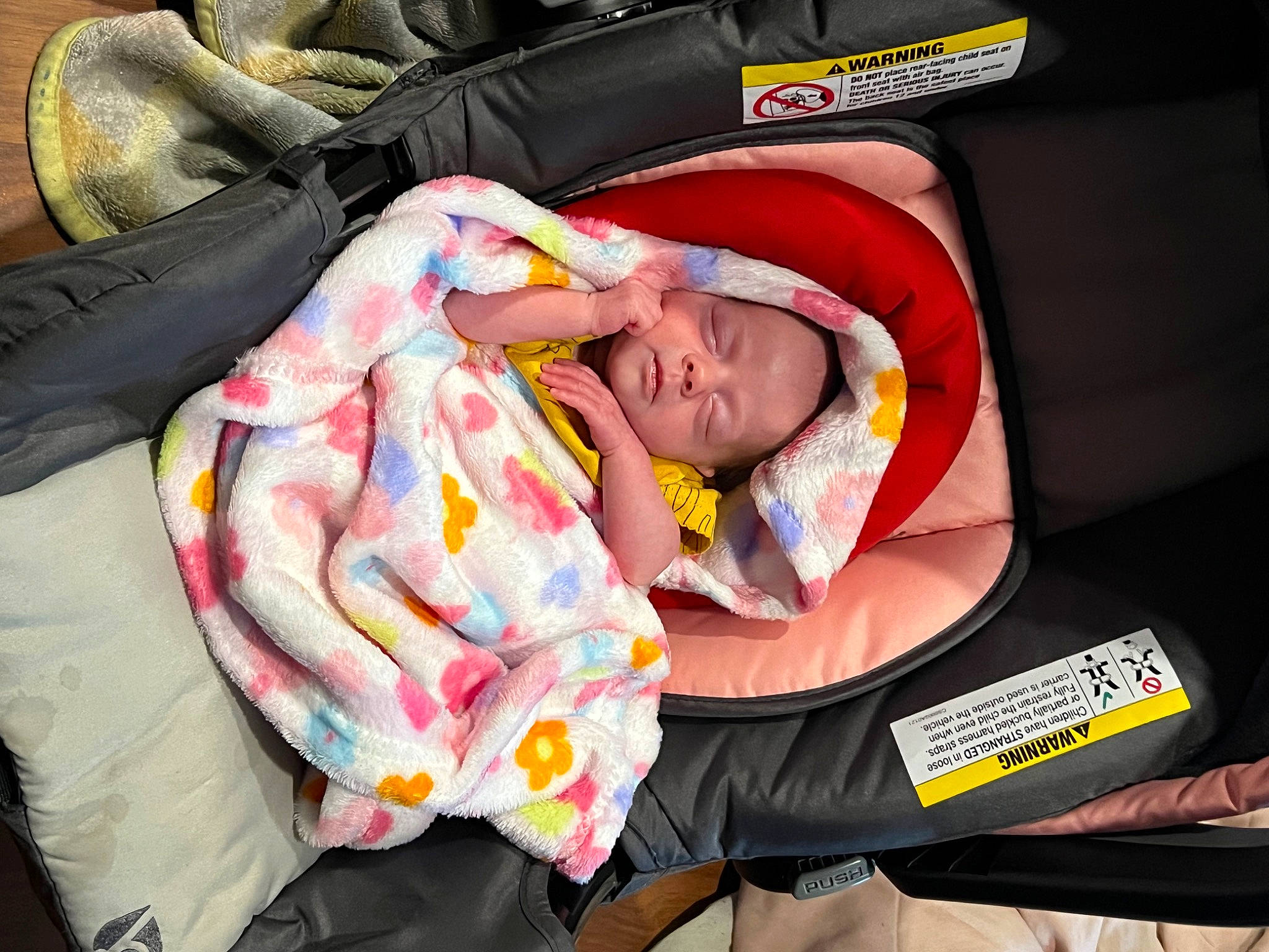 Aurora June is registered to the contest to win money with this photo: baby, baby_carriage, baby_products, baby_sleeping, baby_toddler_clothing, bag, bedtime, car_seat, carmine, child, comfort, font, fun, linens, nap, person, room, sleep, toddler, travel