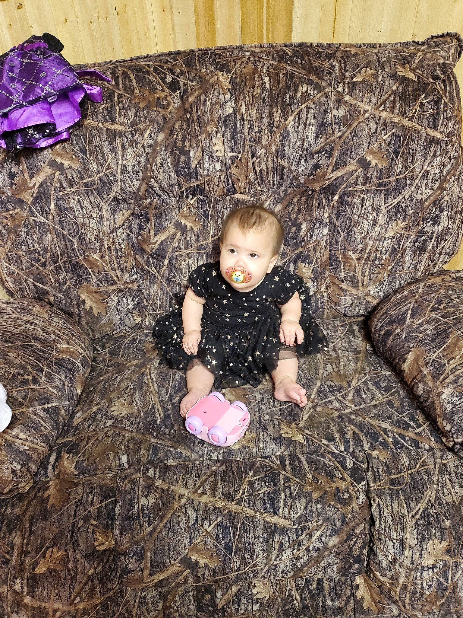 Eleanor And Ember is registered to the contest to win money with this photo: child, grass, person, pink, plant, play, sitting, soil, straw, toddler, tree, trunk, wood