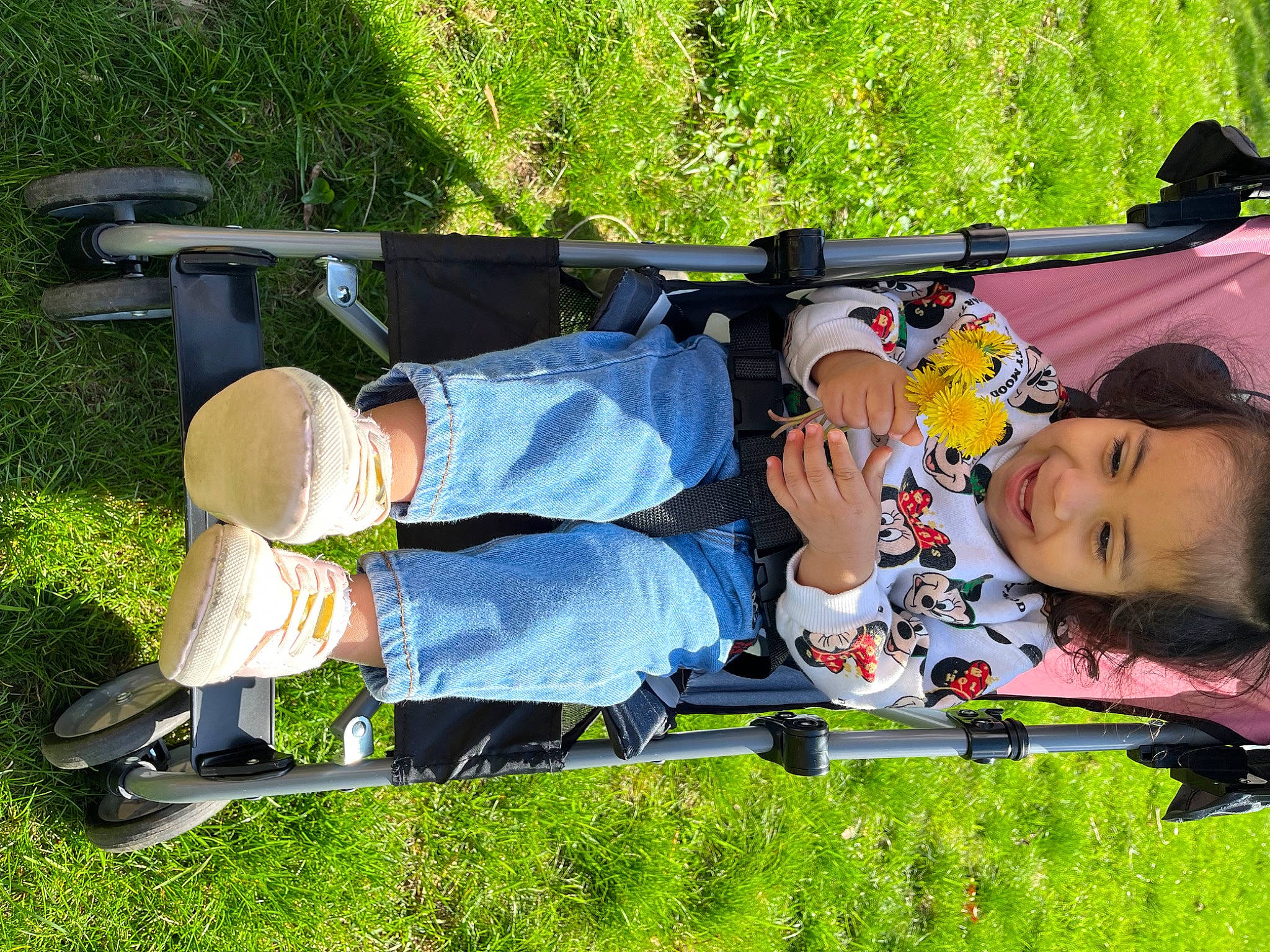 Elsa is registered to the contest to win money with this photo: baby, baby_toddler_clothing, child, fun, grass, happy, joy, leisure, outdoor_shoe, person, plant, recreation, smile, toddler, walking_shoe