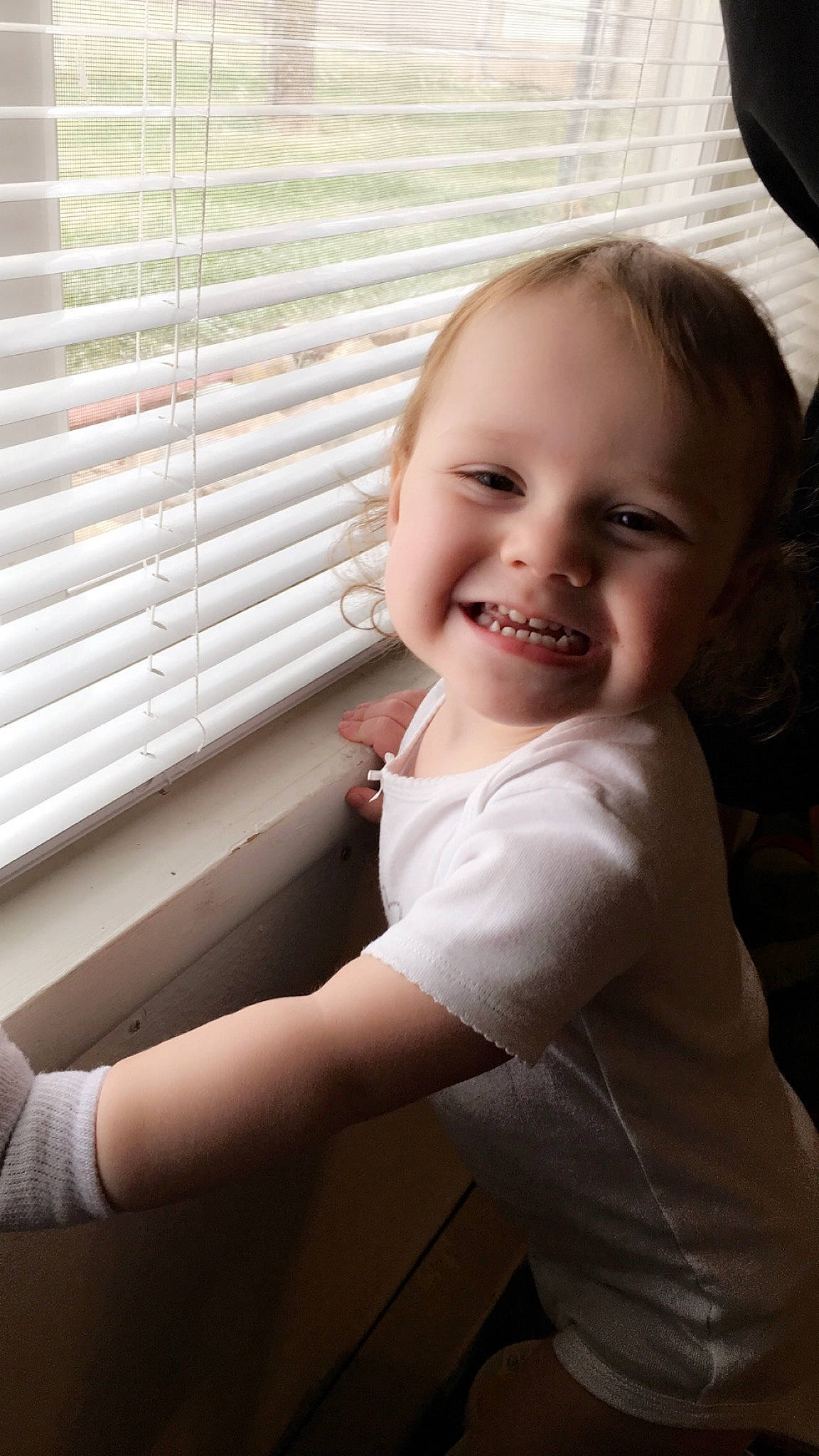Briella joined the competition — help win amazing prizes! baby, cheek, child, chin, eye, face, facial_expression, happy, head, joy, laugh, nose, people, person, photography, sitting, skin, smile, toddler, tooth