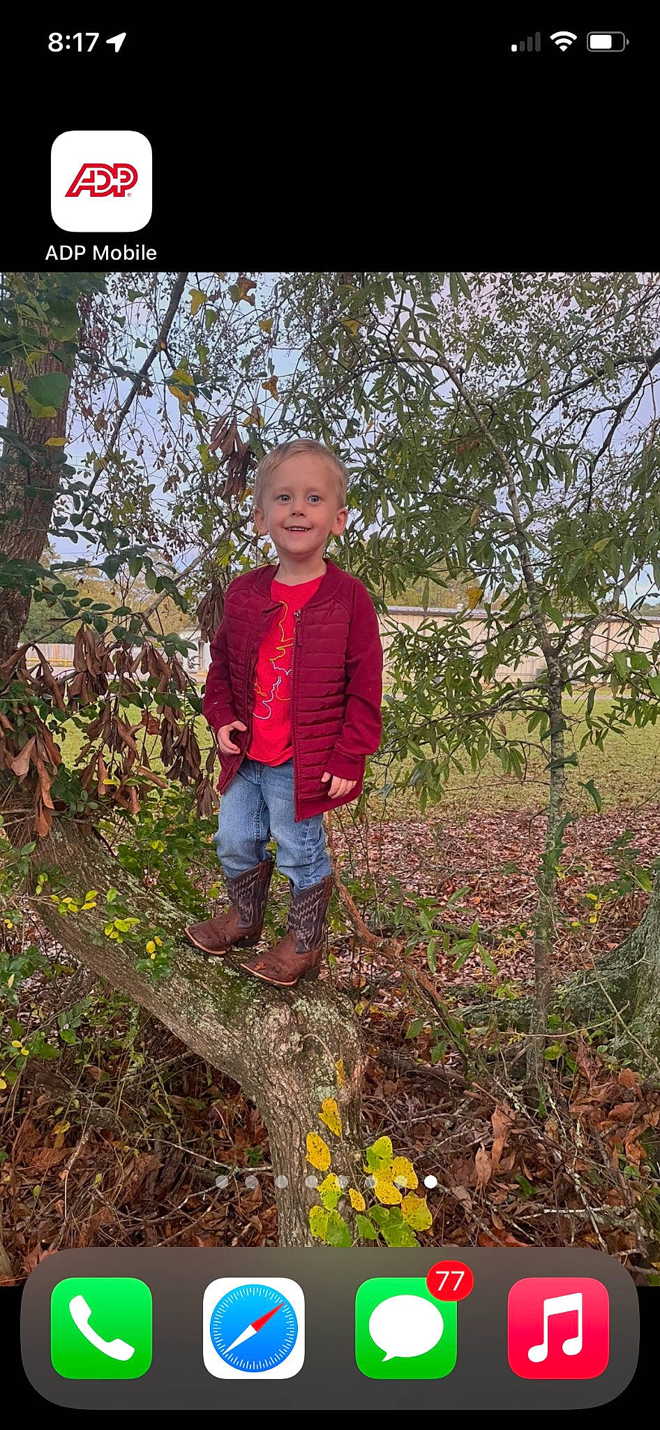 Julius is registered to the contest to win money with this photo: adaptation, branch, child, deciduous, forest, grass, happy, joy, landscape, leisure, natural_landscape, people_in_nature, person, plant, soil, t_shirt, terrestrial_plant, toddler, trail, tree