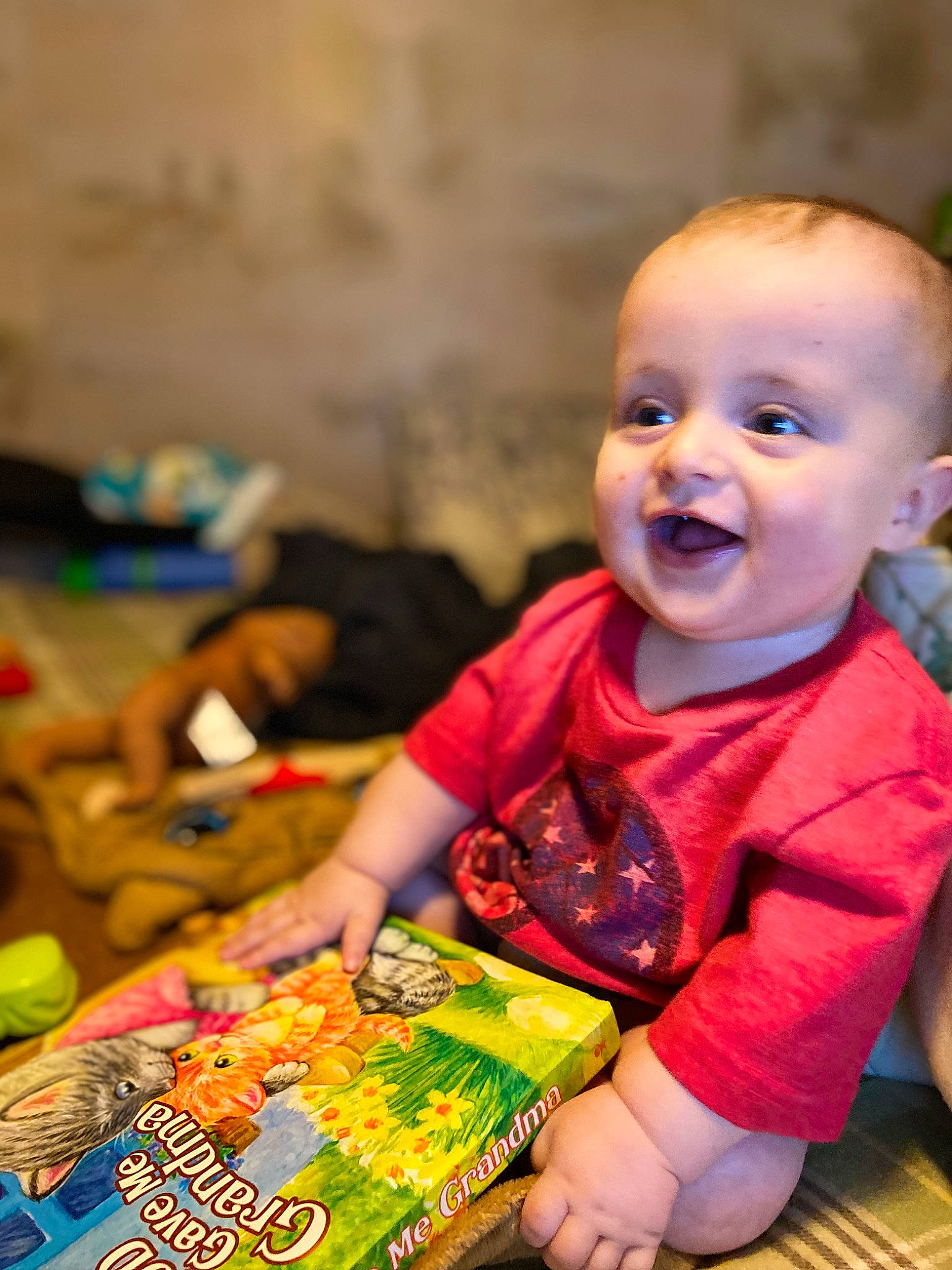 Brian joined the competition — help win amazing prizes! adaptation, baby, baby_products, baby_toddler_clothing, child, flooring, fun, happy, leisure, orange, person, play, product, publication, recreation, room, sharing, sitting, smile, t_shirt