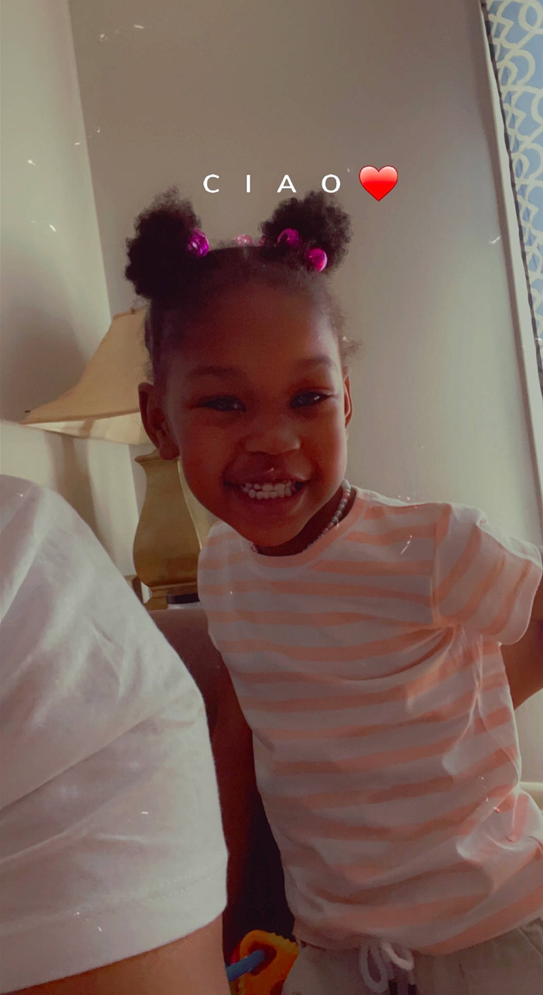 Amya is registered to the contest to win money with this photo: arm, chest, child, ear, eyewear, face, flash_photography, fun, gesture, happy, headband, headpiece, human_body, joy, lip, magenta, person, pink, skin, sleeve