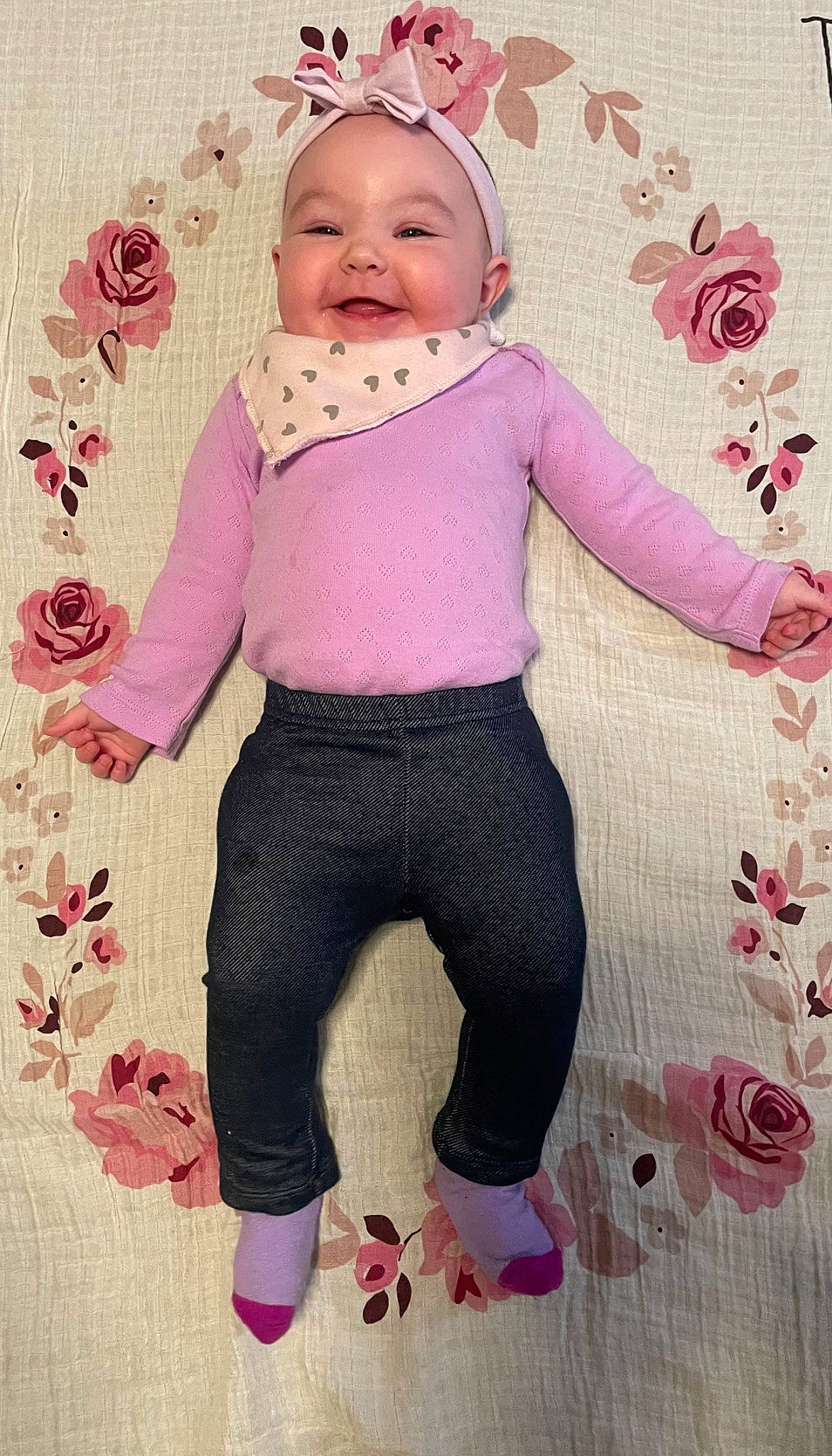 Oakleigh is registered to the contest to win money with this photo: active_pants, baby, baby_toddler_clothing, cap, cheek, child, happy, head, headwear, leg, magenta, pattern, person, pink, purple, sleeve, smile, textile, toddler, violet