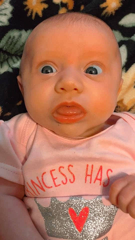 Zaylynn joined the competition — help win amazing prizes! baby, baby_making_funny_faces, cheek, child, chin, close_up, eye, eyebrow, face, facial_expression, forehead, head, iris, lip, mouth, muscle, nose, person, skin, smile