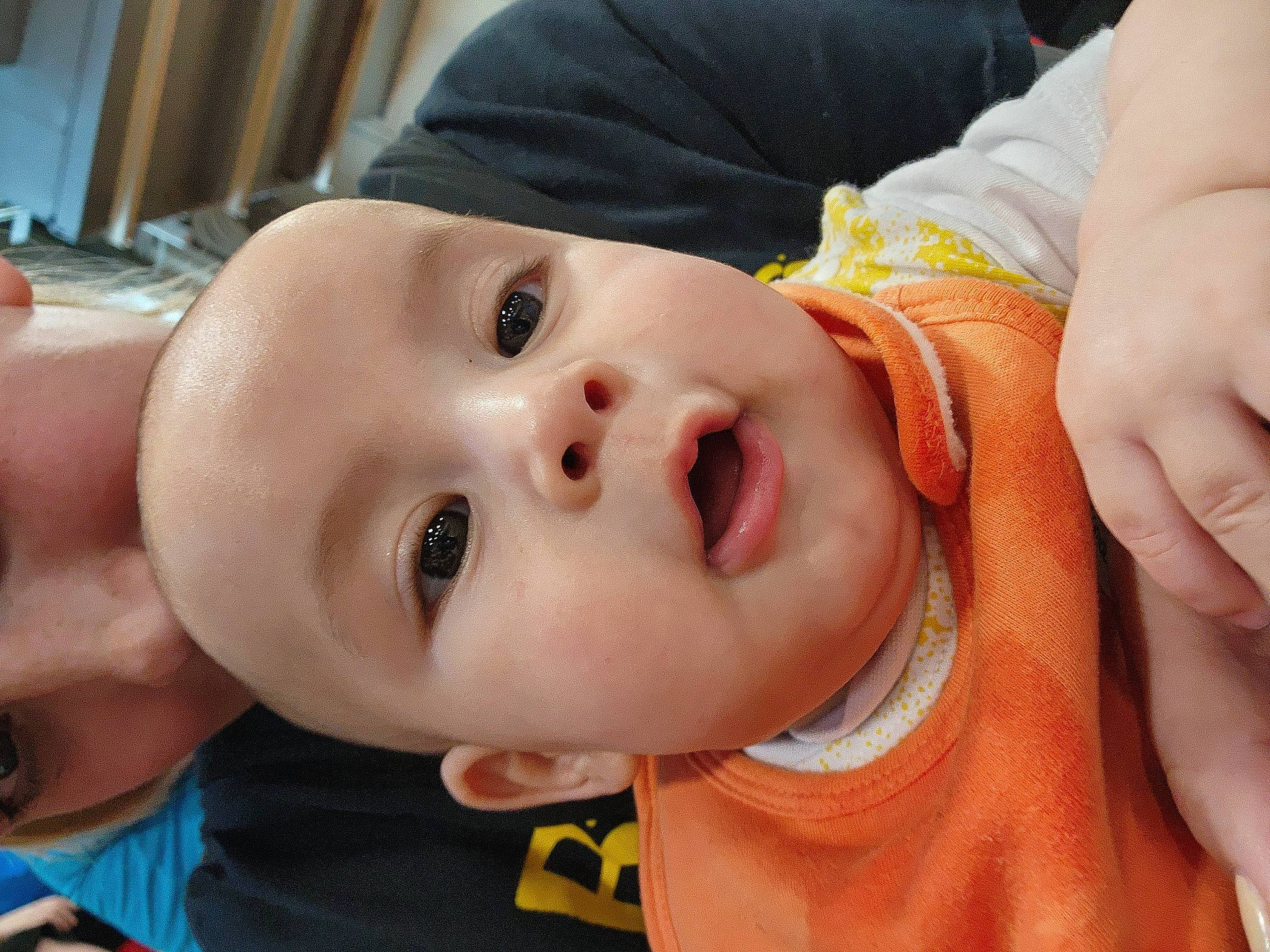 Benson is registered to the contest to win money with this photo: baby, baby_toddler_clothing, cheek, child, chin, eye, eyebrow, eyelash, facial_expression, forehead, fun, happy, hat, iris, lip, mammal, mouth, nose, person, skin