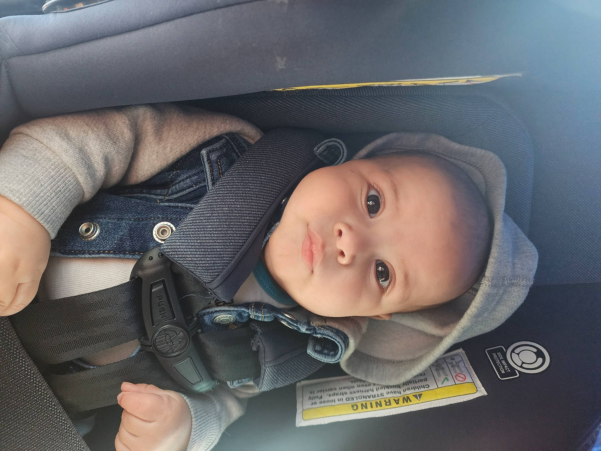 Benson joined the competition — help win amazing prizes! auto_part, baby, baby_carriage, baby_products, baby_safety, baby_toddler_clothing, car_seat, cheek, child, comfort, electric_blue, eyebrow, finger, person, product, skin, sleeve, smile, thumb, toddler