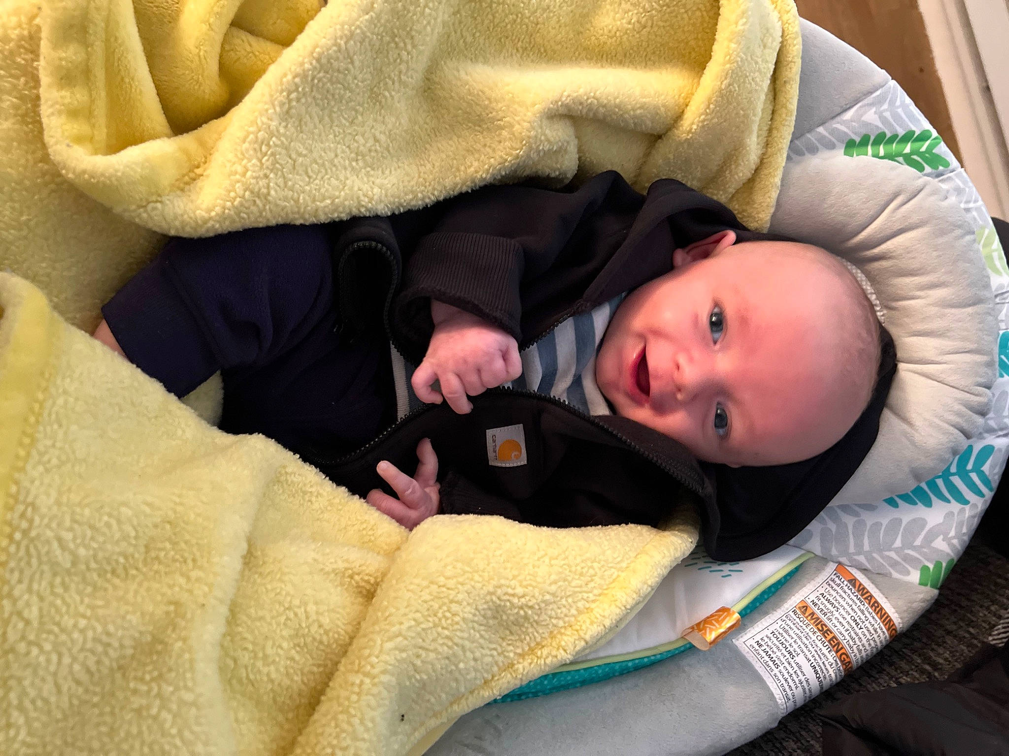 Bentley joined the competition — help win amazing prizes! baby, baby_products, baby_toddler_clothing, bedtime, cheek, child, comfort, eye, face, head, linens, nap, person, room, sitting, skin, sleep, textile, toddler, tree