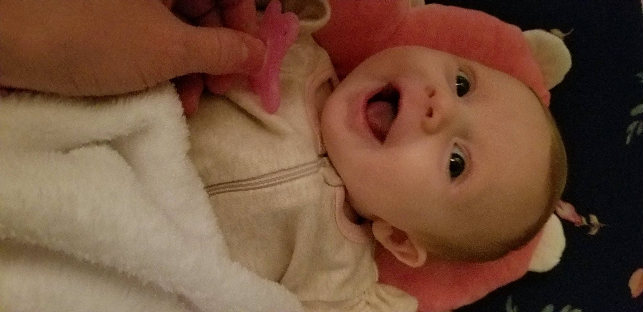 Rosalee is registered to the contest to win money with this photo: baby, cheek, child, chin, close_up, ear, eye, eyebrow, face, facial_expression, forehead, head, lip, mouth, nose, organ, person, product, skin, smile