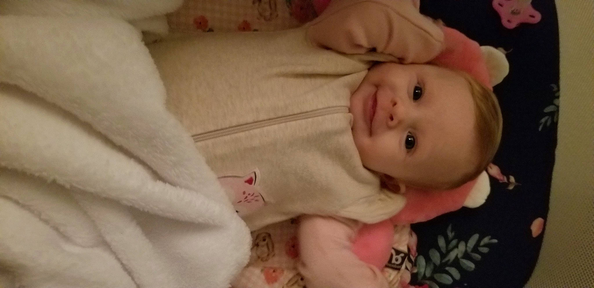 Rosalee joined the competition — help win amazing prizes! baby, baby_products, bedtime, cheek, child, ear, eye, face, finger, hand, head, infant_bed, iris, joy, lip, mouth, nose, person, pink, product