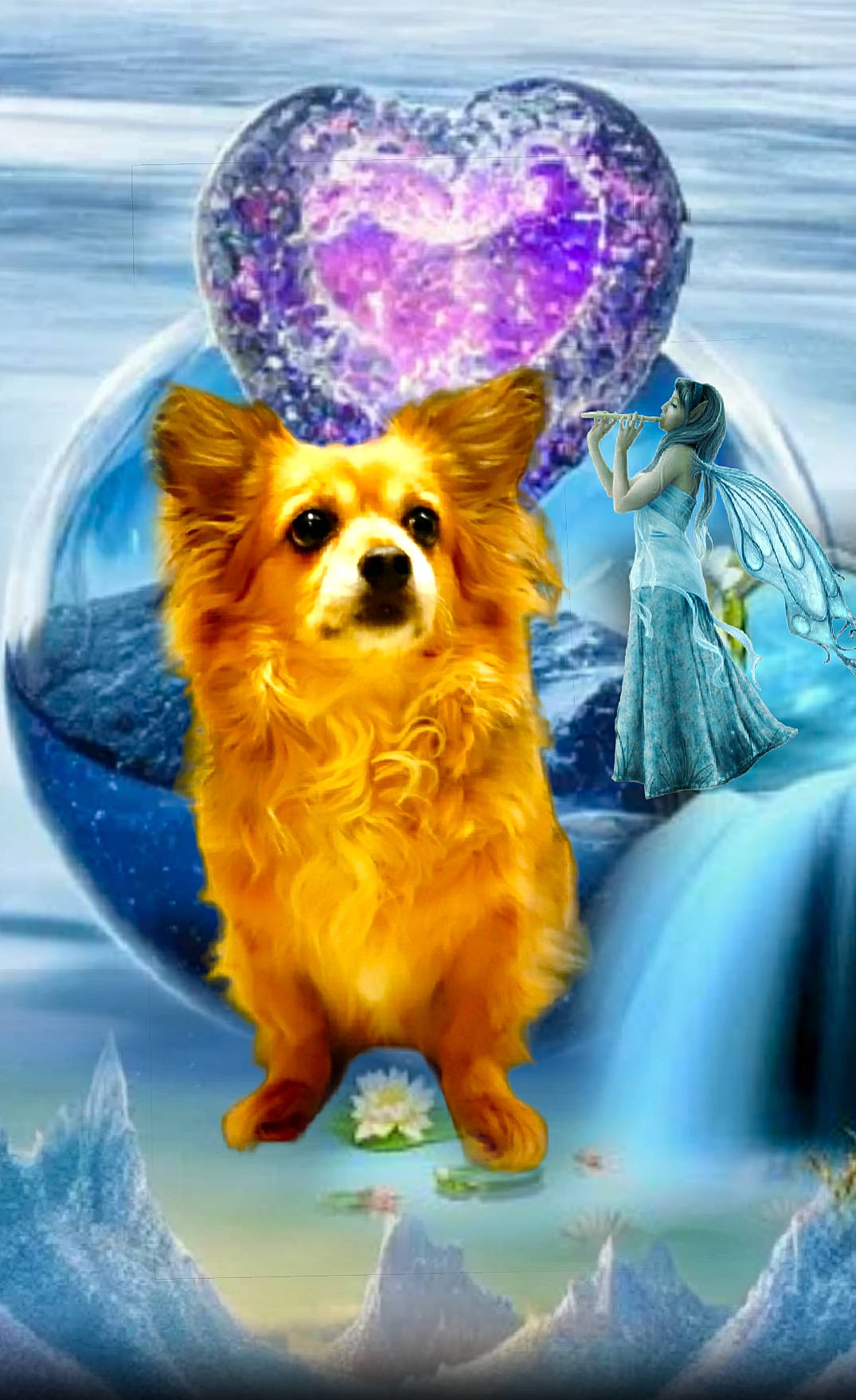 Harley Girl joined the competition — help win amazing prizes! canidae, carnivore, companion_dog, costume, dog, dog_breed, dog_supply, electric_blue, fashion_accessory, fawn, fun, fur, happy, magenta, snout, sunglasses, toy, toy_dog, waterfall, whiskers