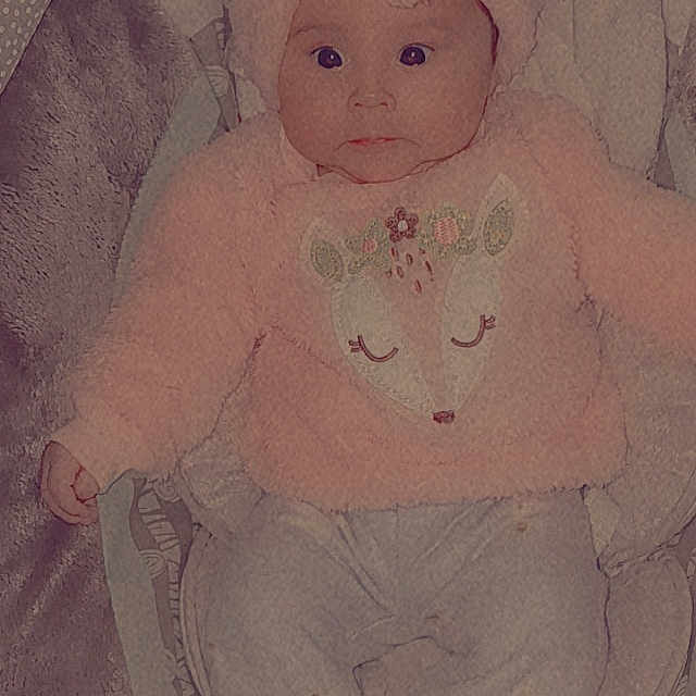 Kat'Lynne joined the competition — help win amazing prizes! art, baby, cheek, chest, drawing, eye, face, fur, happy, iris, lip, nose, paint, painting, pattern, sleeve, smile, toy, vintage_clothing, visual_arts