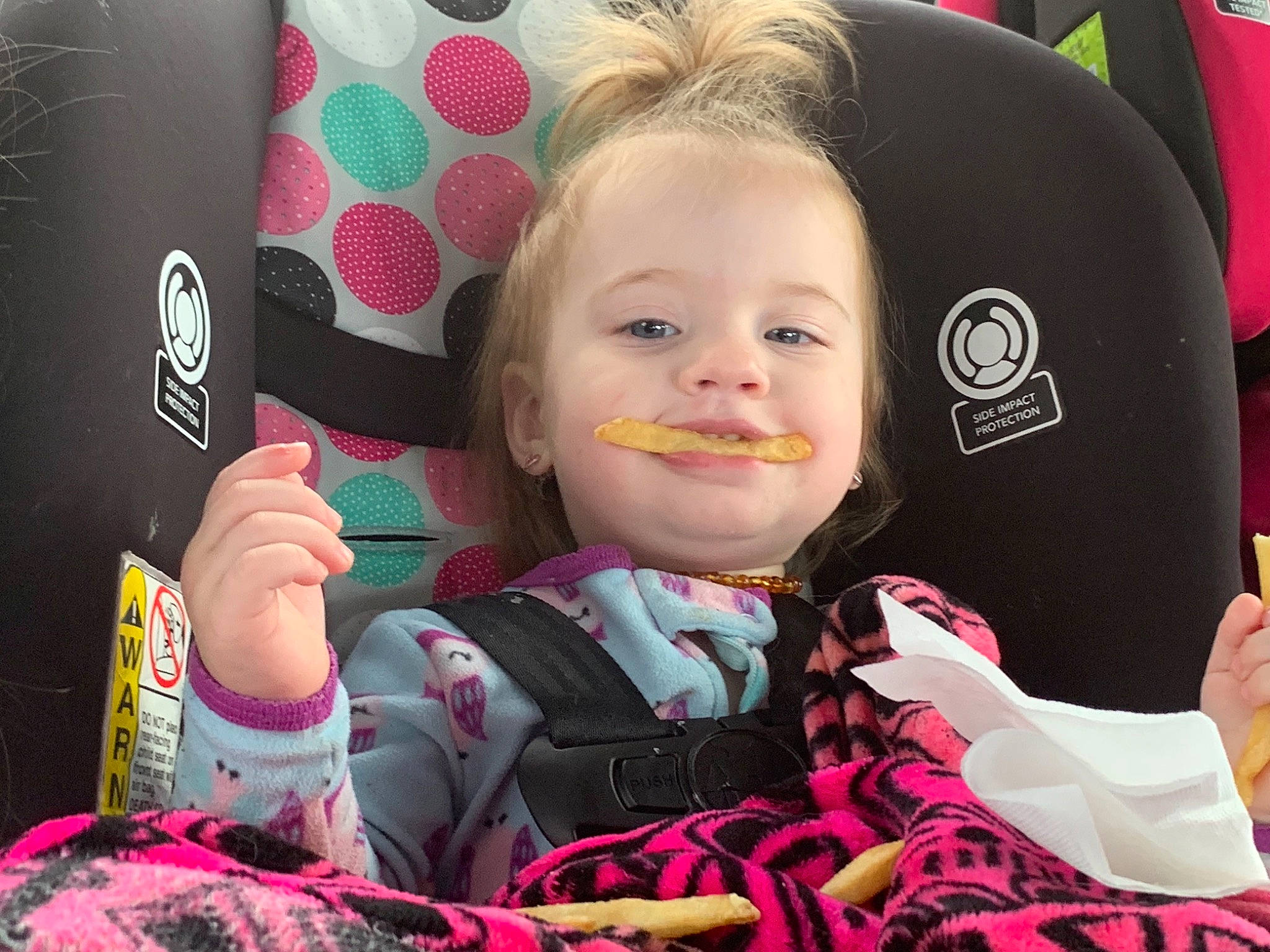 Ryan joined the competition — help win amazing prizes! car_seat, child, day, fun, girl, person, pink, product, smile, toddler