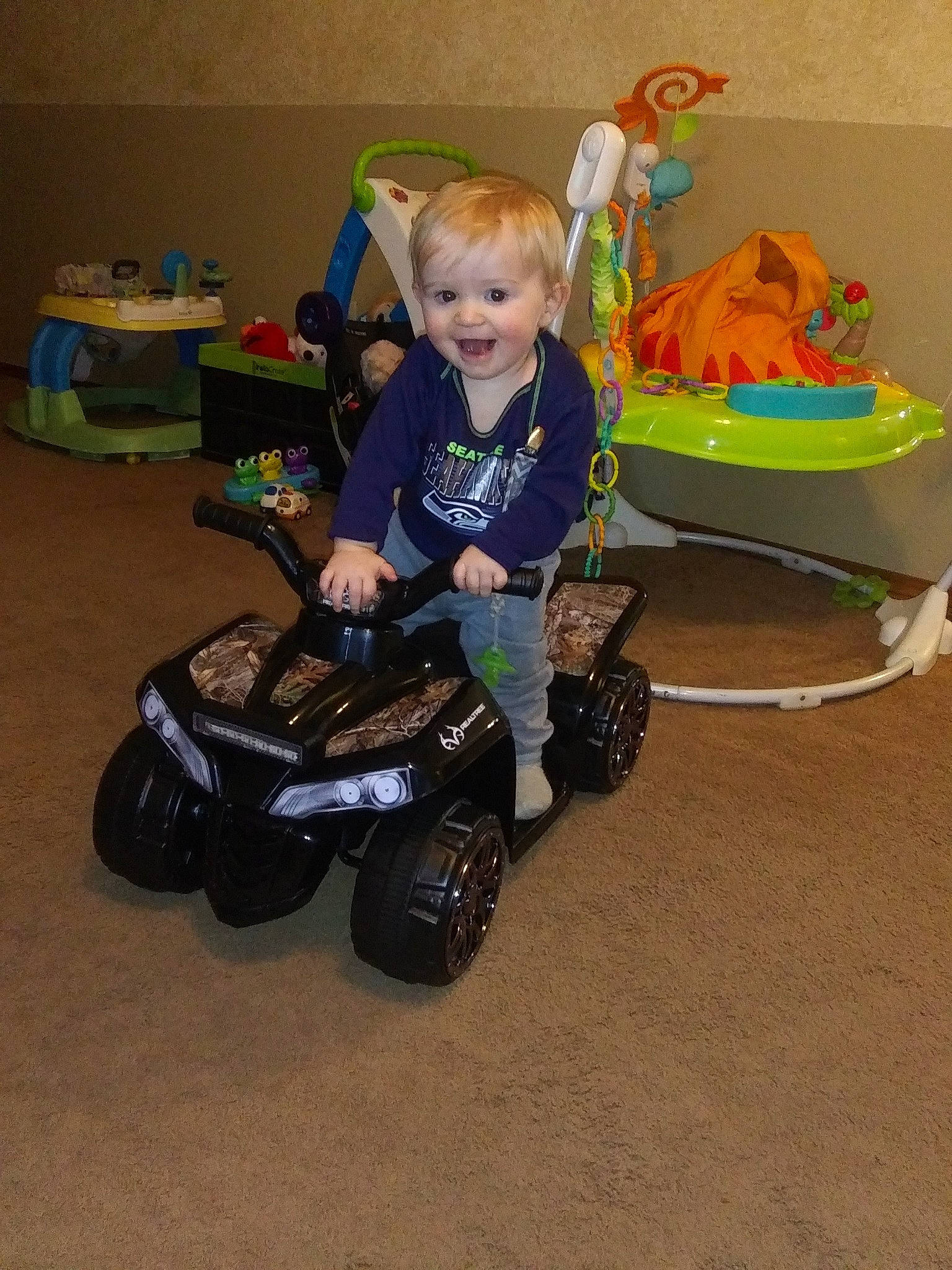 Robbie is registered to the contest to win money with this photo: baby_toys, child, joy, person, play, playset, toddler, toy