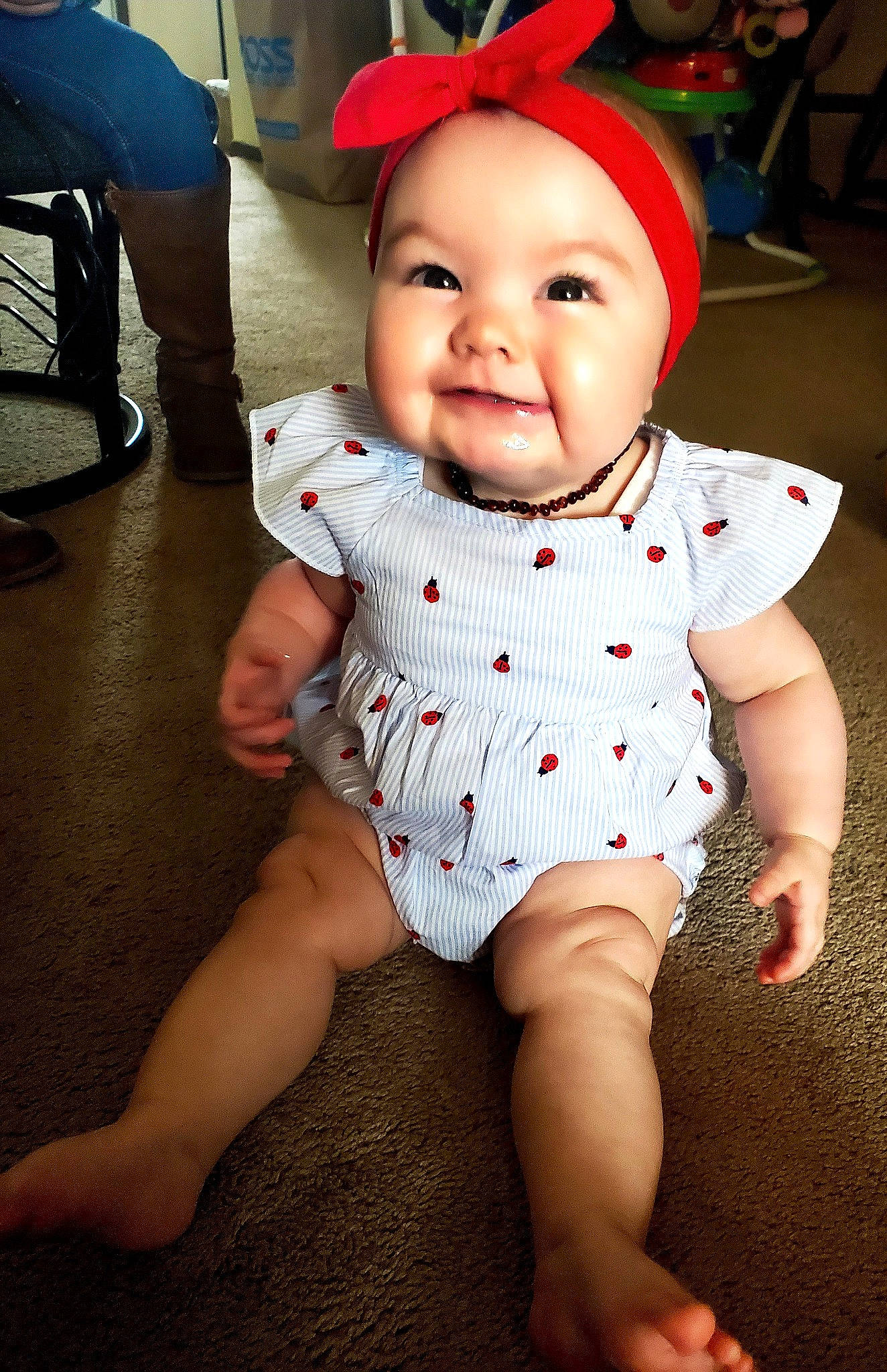 Zinnia is registered to the contest to win money with this photo: baby, baby_toddler_clothing, beauty, cap, collar, costume_hat, dress, eye, facial_expression, happy, hat, head, headgear, headwear, lip, organ, person, pink, skin, sleeve