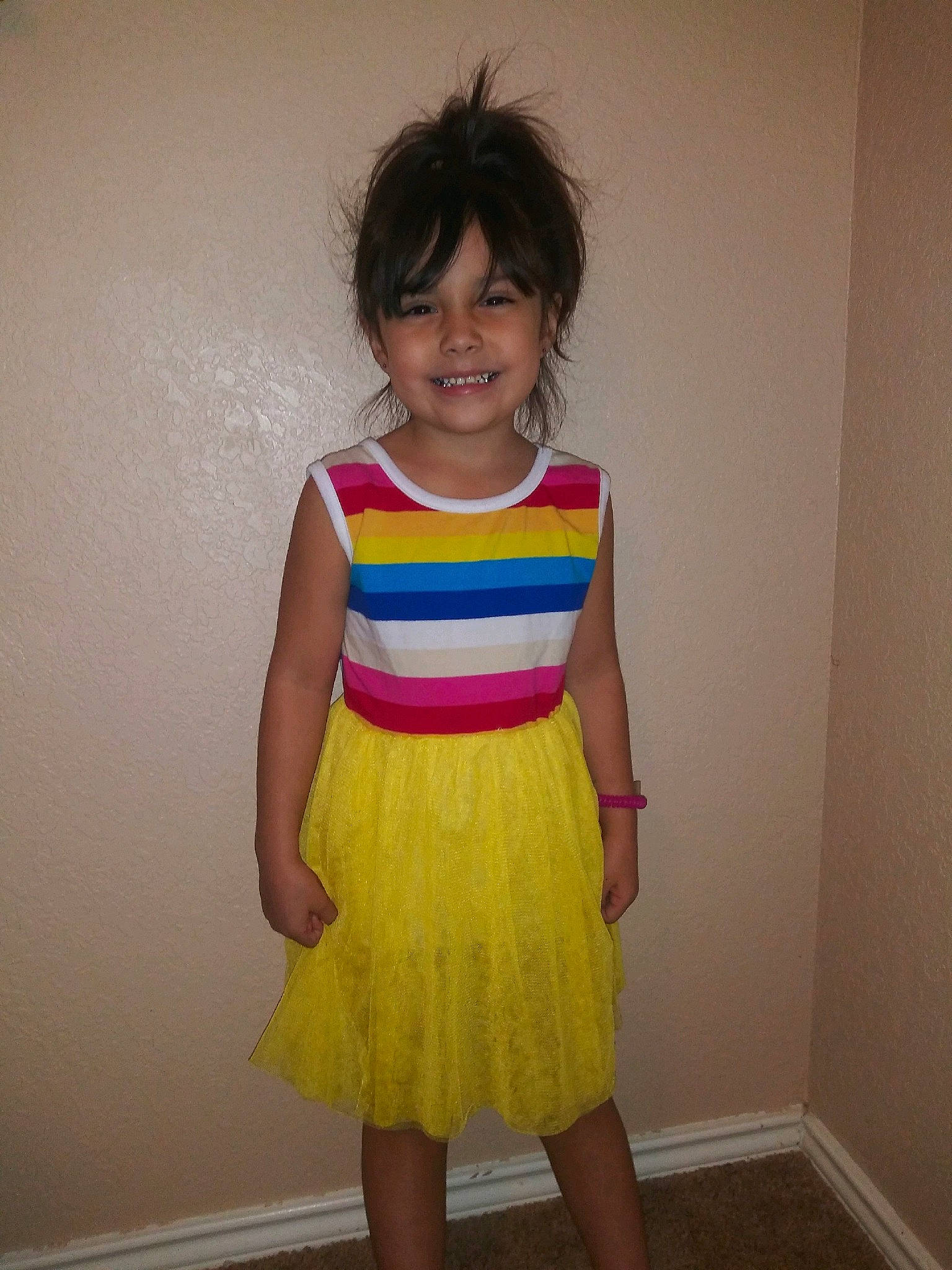 Daisy joined the competition — help win amazing prizes! a_line, baby_toddler_clothing, bangs, child_model, clothing, day_dress, embellishment, iris, joint, joy, magenta, one_piece_garment, pattern, person, shoulder, standing, textile, toddler, trunk, waist