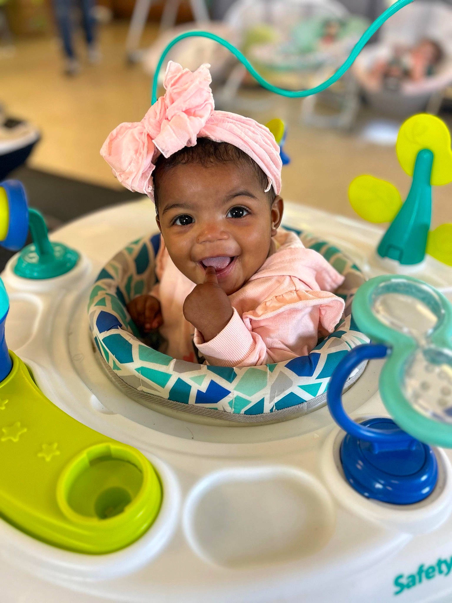Alayah joined the competition — help win amazing prizes! baby, baby_products, baby_toddler_clothing, birthday, blue, cake_decorating, child, event, facial_expression, fun, green, happy, icing, leisure, party_supply, person, pink, skin, smile, sweetness