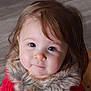 Celena joined the competition — help win amazing prizes! baby, blonde, brownhair, clothing, coat, dimples, face, fur, hair, happy, head, jacket, person, photography, portrait, smile