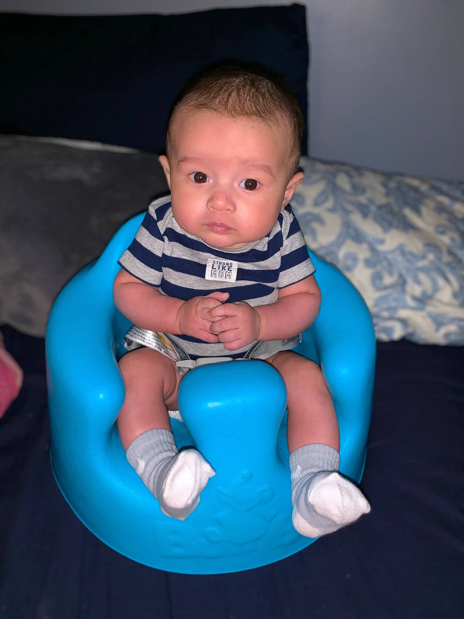 Jaxsyn is registered to the contest to win money with this photo: baby, baby_products, blue, child, fun, neck, person, play, product, sitting, skin, toddler, turquoise