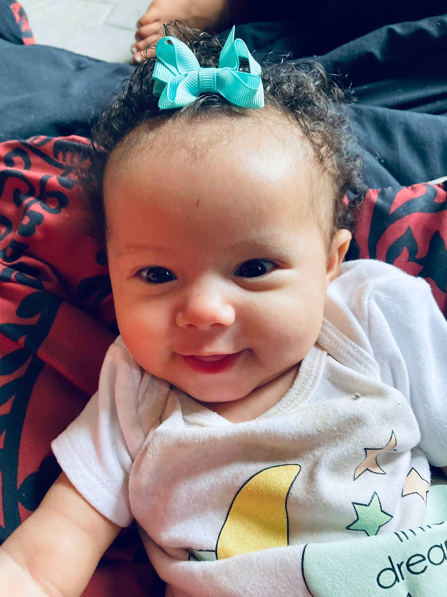 Miracle Yvette joined the competition — help win amazing prizes! arm, baby, baby_toddler_clothing, blue, cheek, clothing, eyelash, face, facial_expression, green, head, human, lip, mouth, nose, person, photograph, skin, smile, textile