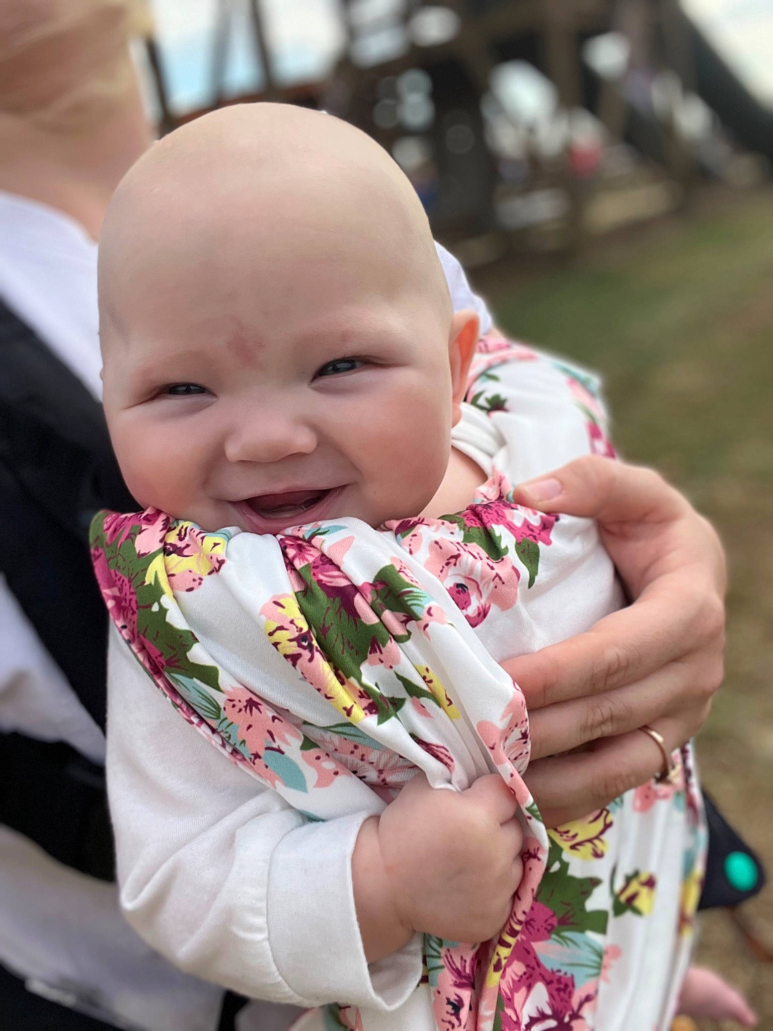 Keagan joined the competition — help win amazing prizes! baby, baby_toddler_clothing, child, event, fashion_accessory, finger, fun, gesture, grass, happy, jewellery, lei, necklace, people_in_nature, person, skin, sleeve, smile, thumb, toddler