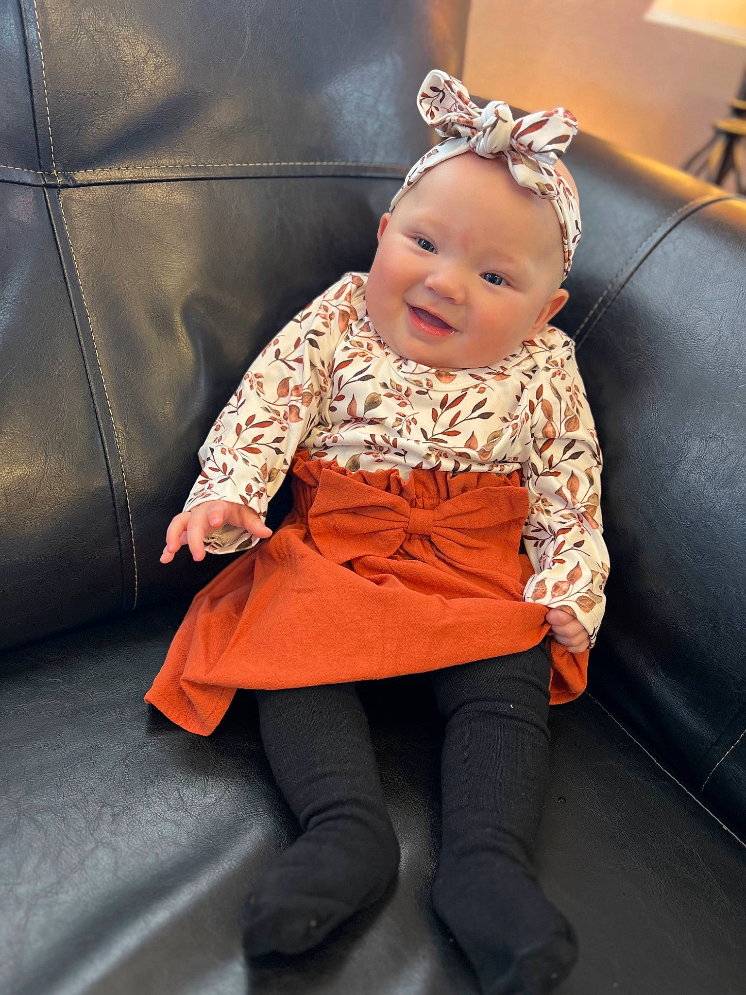 Keagan joined the competition — help win amazing prizes! baby, baby_toddler_clothing, blond, child, comfort, couch, flash_photography, fun, happy, head, headwear, human_body, magenta, orange, person, purple, sitting, sleeve, smile, sock