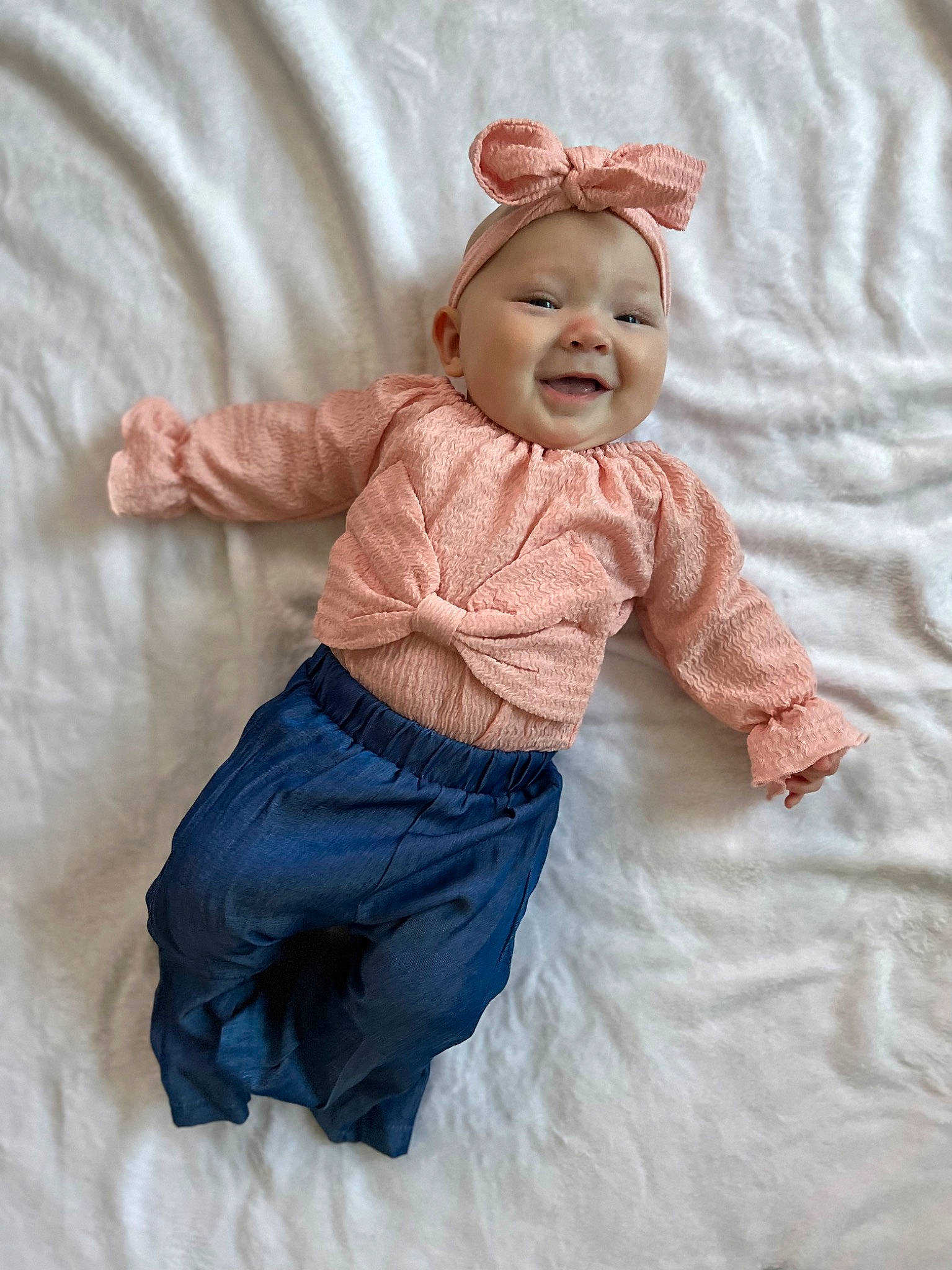 Keagan is registered to the contest to win money with this photo: baby, baby_products, baby_toddler_clothing, baby_toys, child, denim, fashion_accessory, fashion_design, gesture, happy, head, headwear, linens, pattern, peach, person, sleeve, smile, thumb, toddler