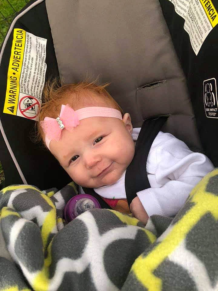 Aarabella is registered to the contest to win money with this photo: baby, baby_carriage, baby_in_car_seat, baby_products, car_seat, cheek, child, headwear, nose, person, product, toddler