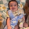Angelo joined the competition — help win amazing prizes! baby, child, plush_toy, blue_bunny, blanket, striped_clothing, smiling, cute, indoor, soft_texture, infant, lying_down, happy, cozy, pink_bunny_slippers, person, young_child, warm_lighting, cute_expression, comfortable