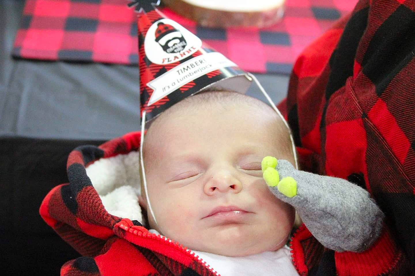 Axton joined the competition — help win amazing prizes! baby, child, ear, pattern, person, plaid, tartan, textile, toddler