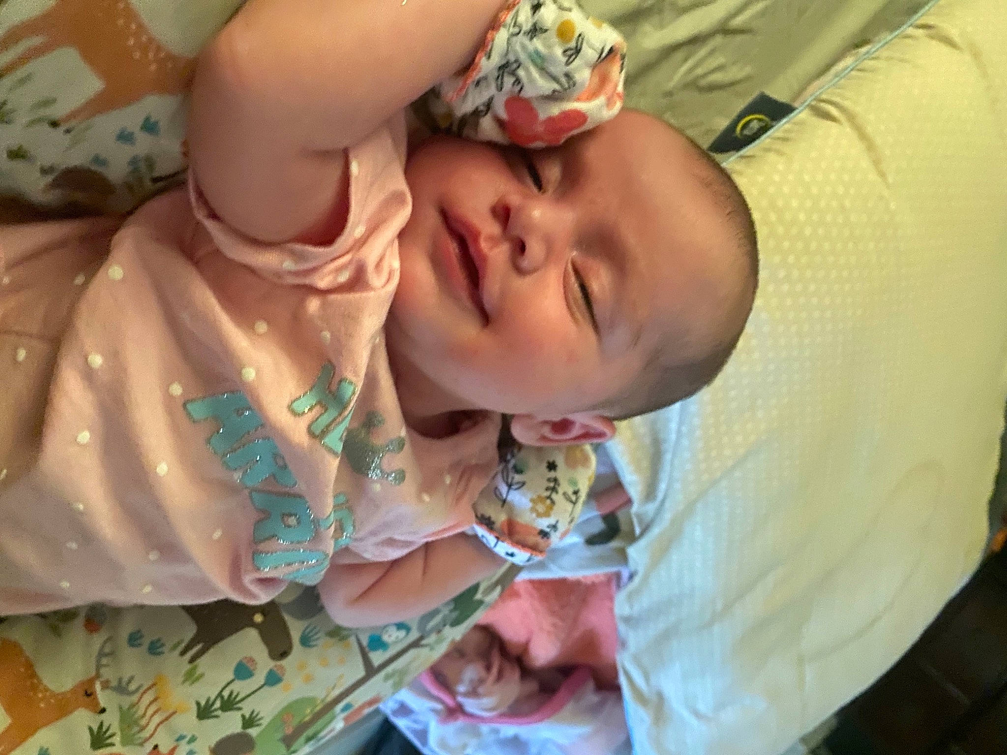 Jaylynn is registered to the contest to win money with this photo: abdomen, baby, baby_toddler_clothing, cheek, child, dress, eyelash, finger, happy, hat, human_body, iris, lip, nail, nose, person, pink, skin, sleeve, smile