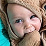 Sophia joined the competition — help win amazing prizes! baby, close_up, face, blue_eyes, blanket, cozy, hand, infant, cute, wrapped, skin, expression, soft_texture, indoors, portrait, child, newborn, warm, tiny, adorable
