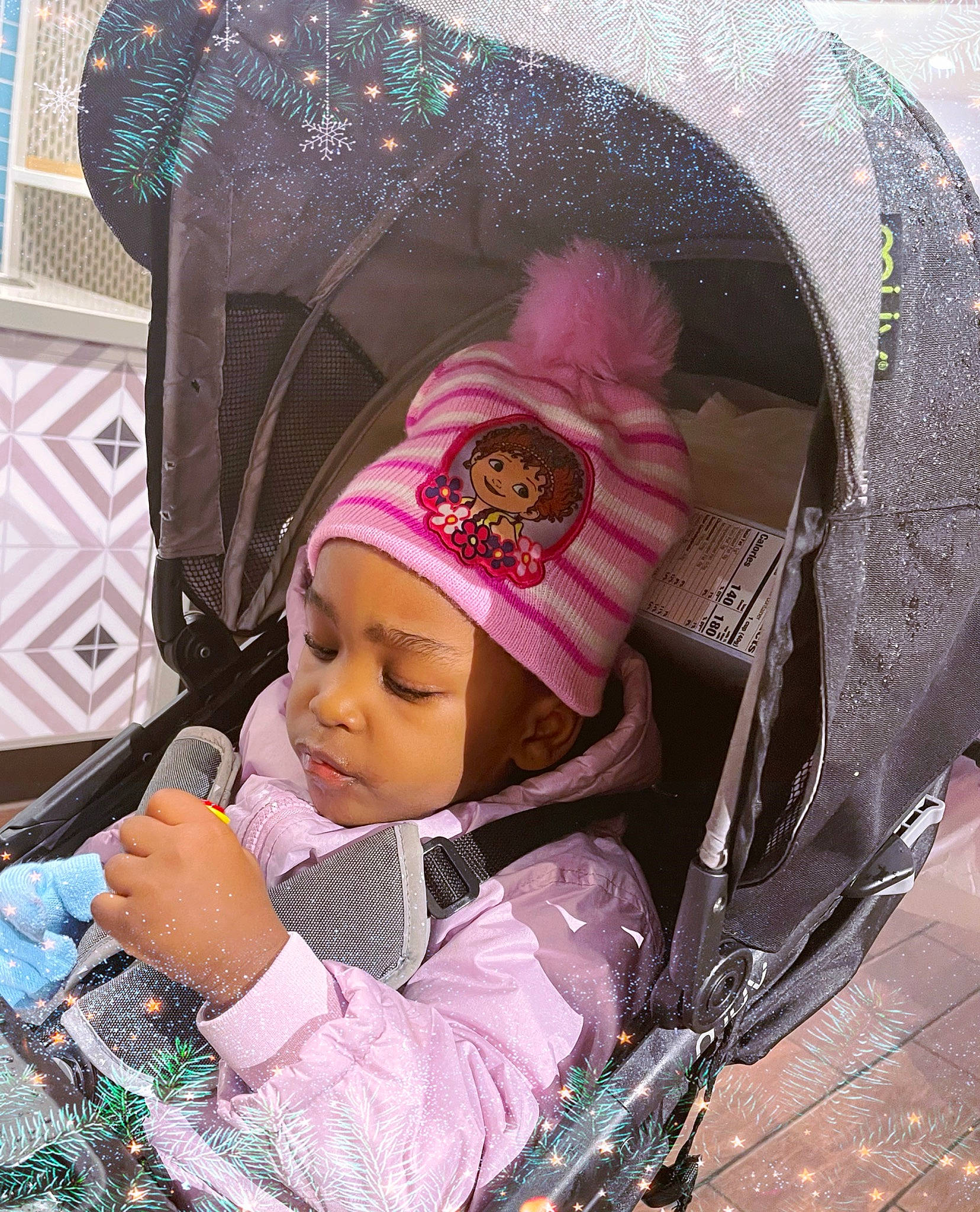 Shantal joined the competition — help win amazing prizes! baby, baby_carriage, baby_products, baby_toddler_clothing, bag, beauty, cap, child, comfort, costume_hat, fashion_accessory, headgear, headwear, knit_cap, magenta, person, photograph, pink, product, purple